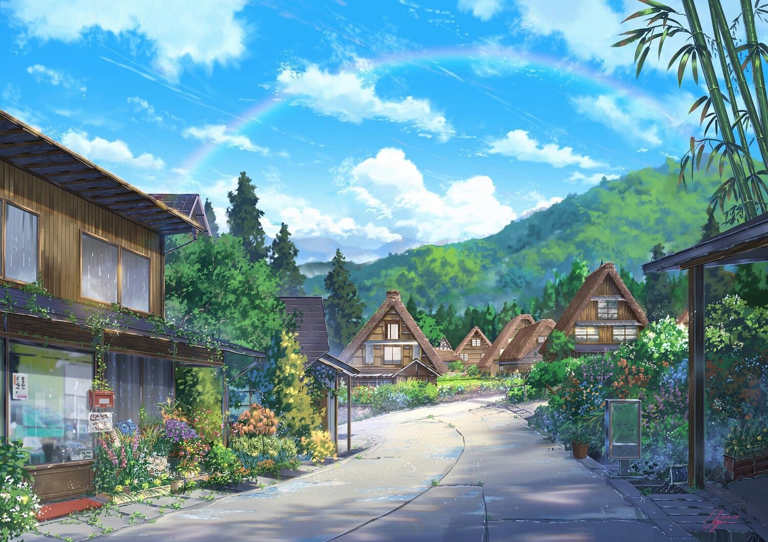 Anime Village Wallpapers