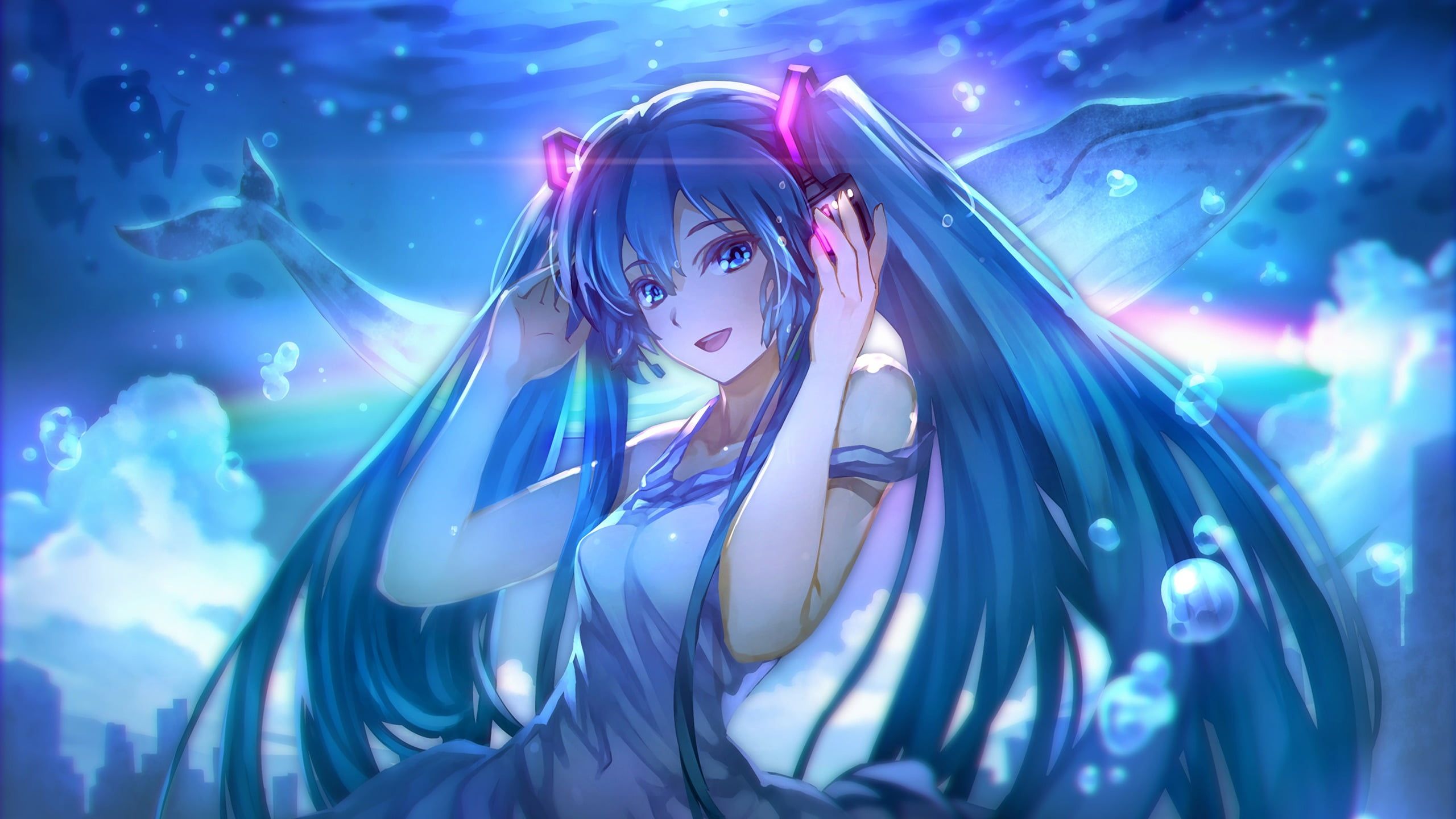 Blue Haired Anime Girl Wallpapers