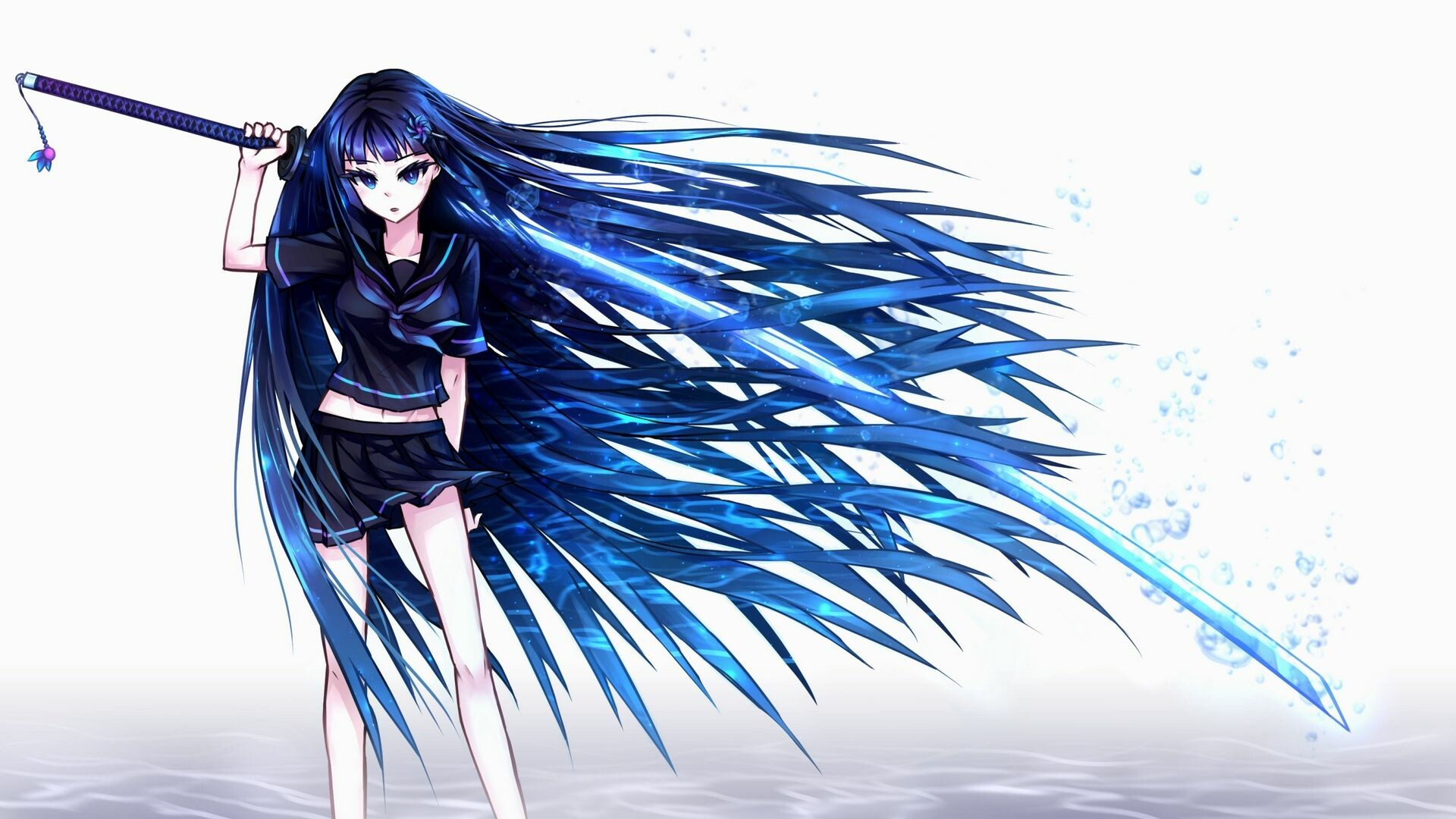 Blue Haired Anime Girl Wallpapers