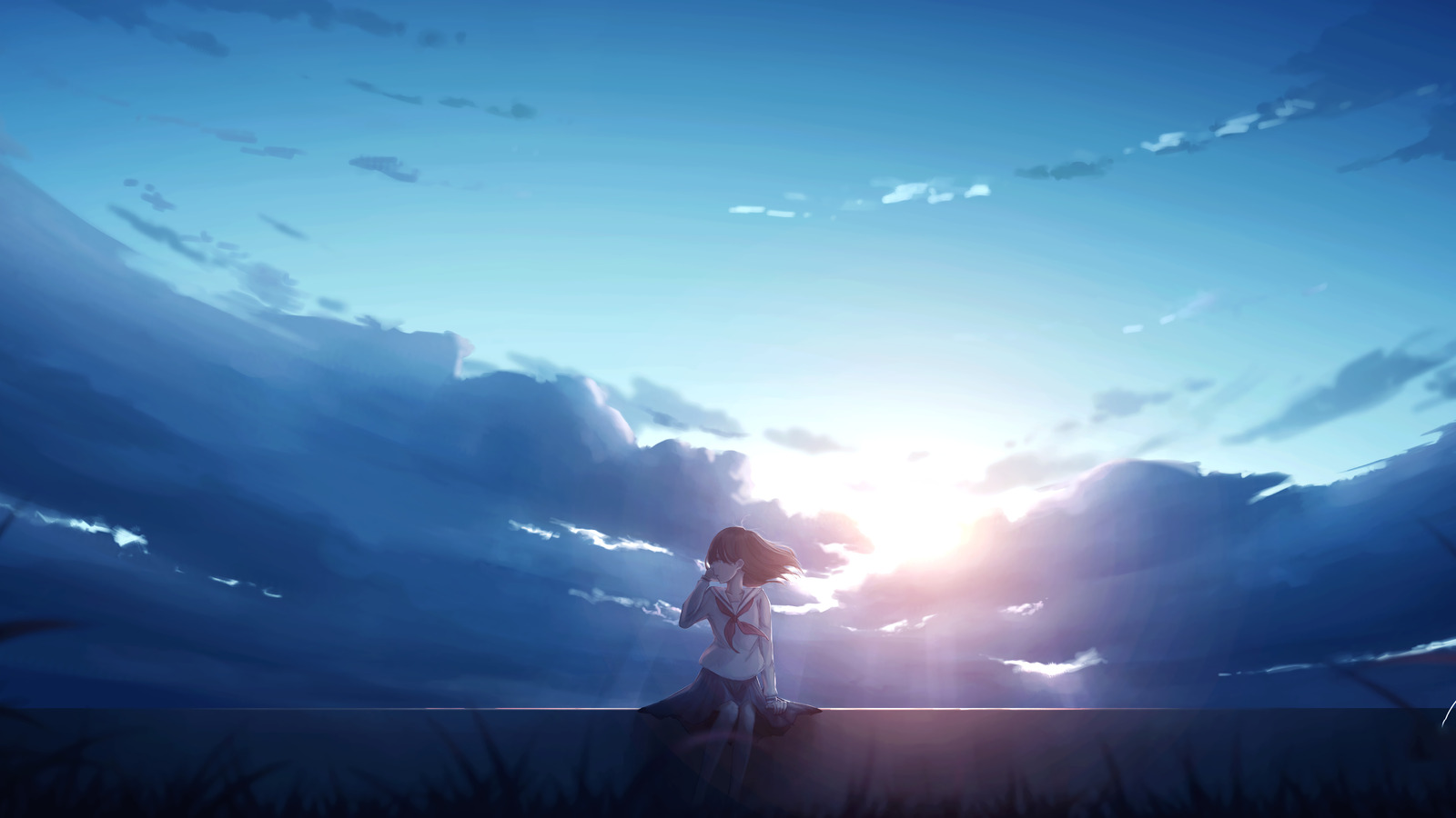 Broken Girl Looking At Sky Wallpapers