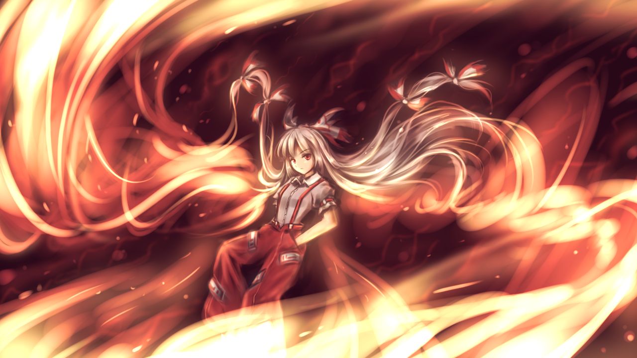 Fujiwara No Mokou 4K Art Wallpapers