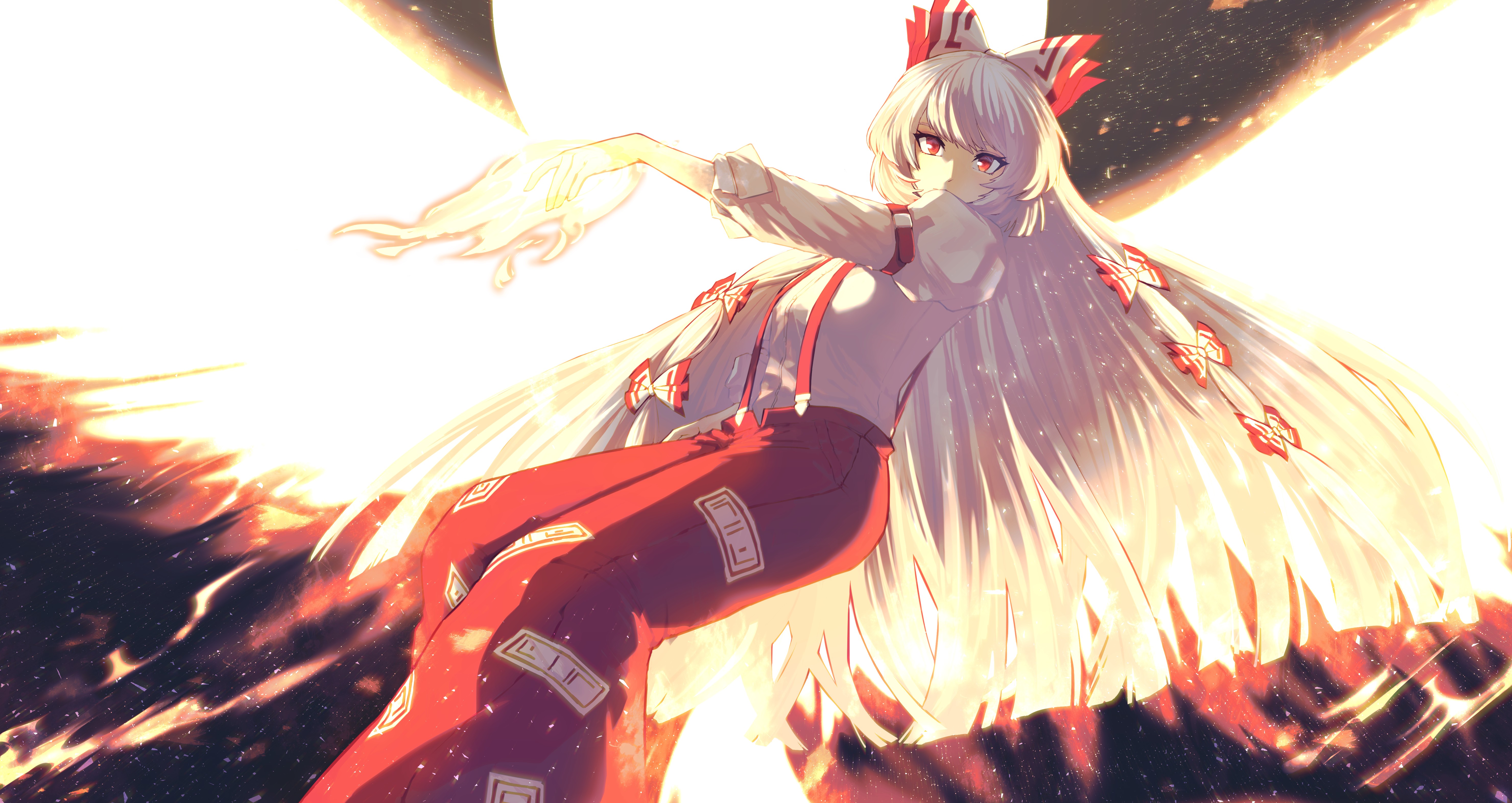 Fujiwara No Mokou 4K Art Wallpapers