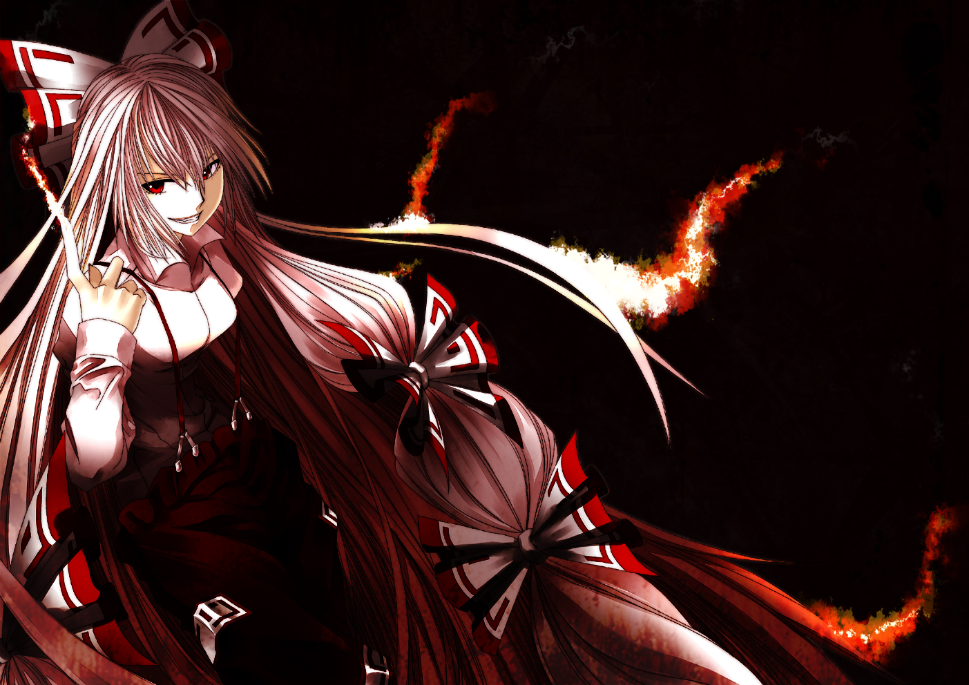 Fujiwara No Mokou 4K Art Wallpapers