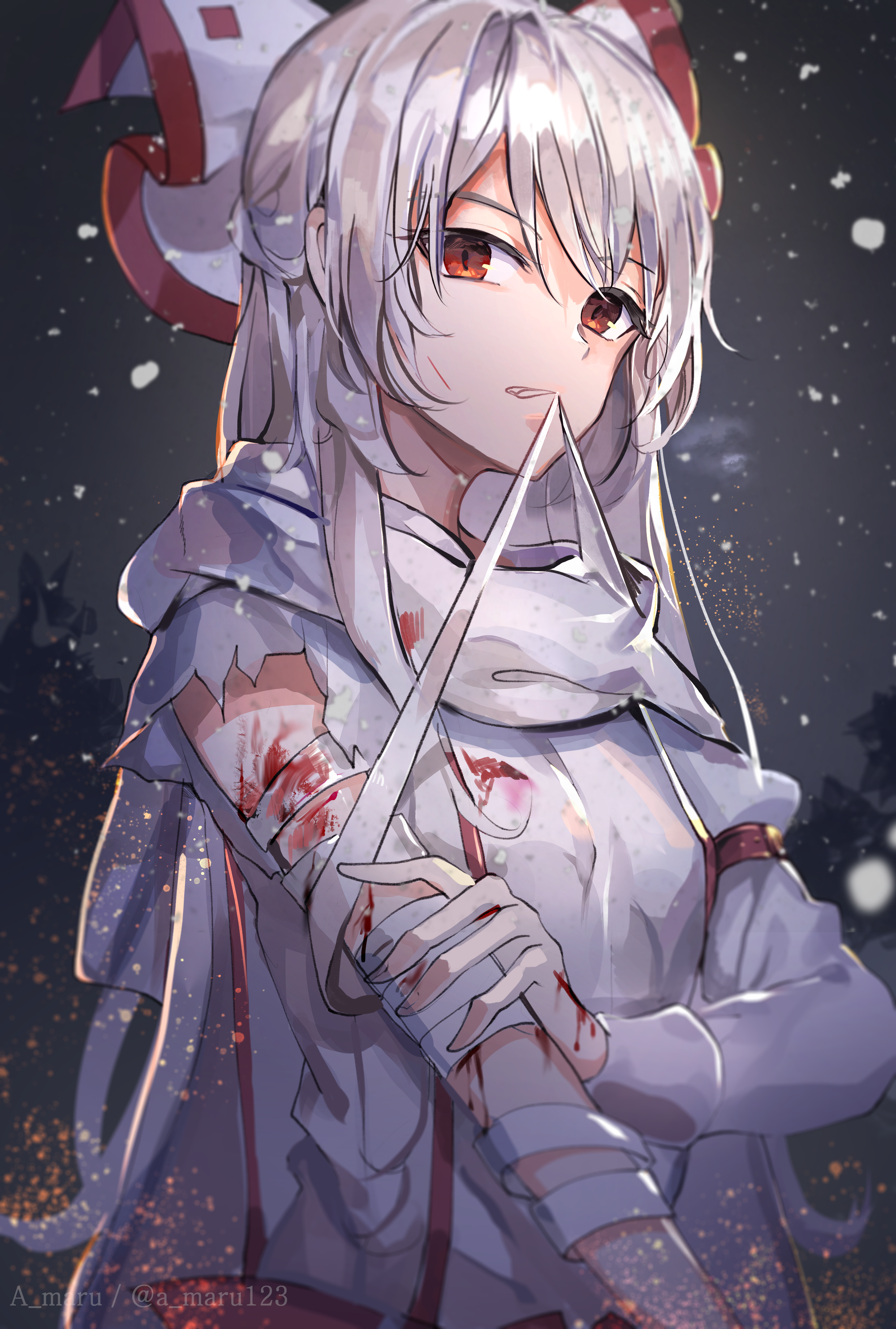 Fujiwara No Mokou 4K Art Wallpapers