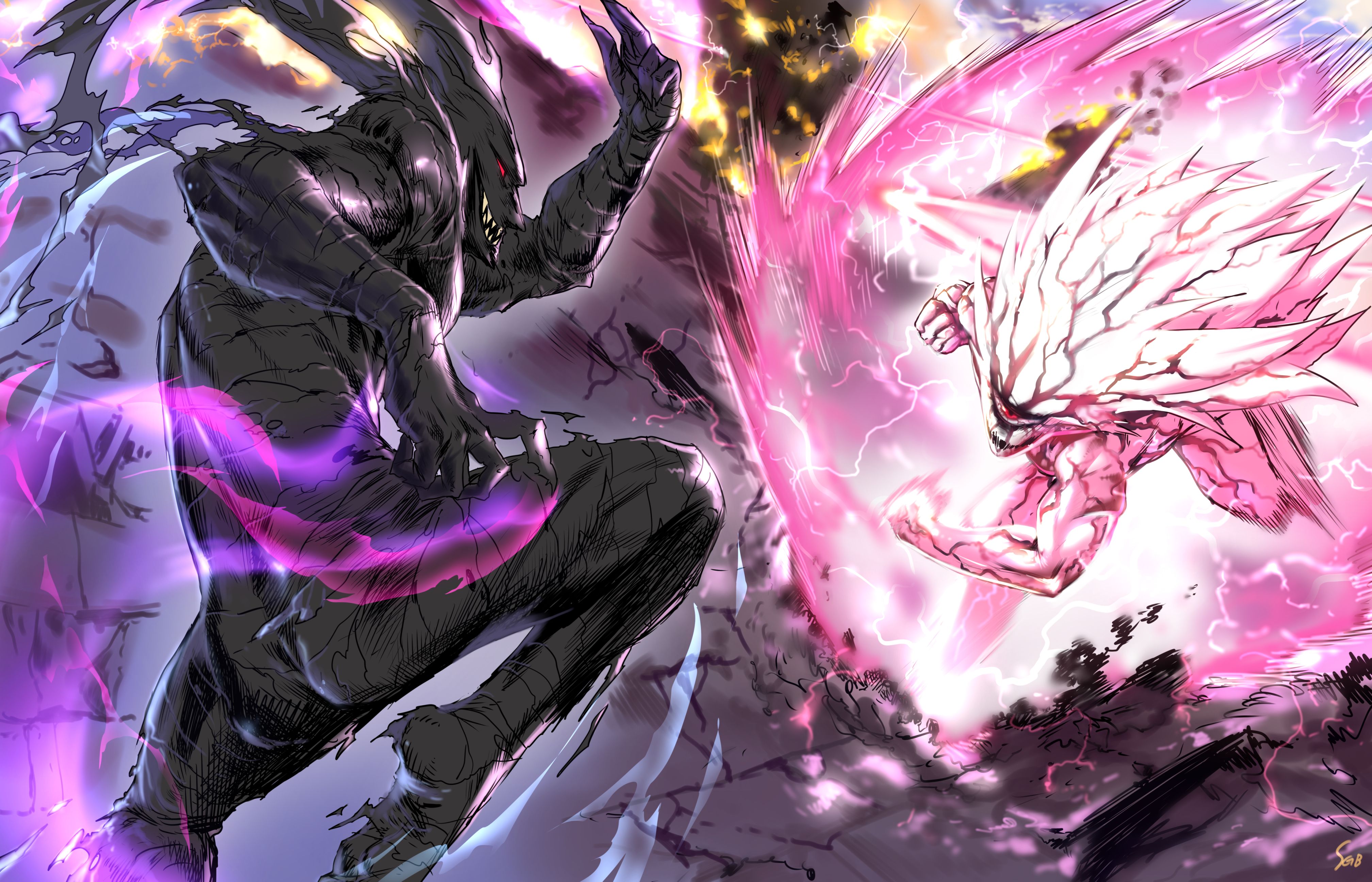 Garou Vs Bad One-Punch Man Wallpapers