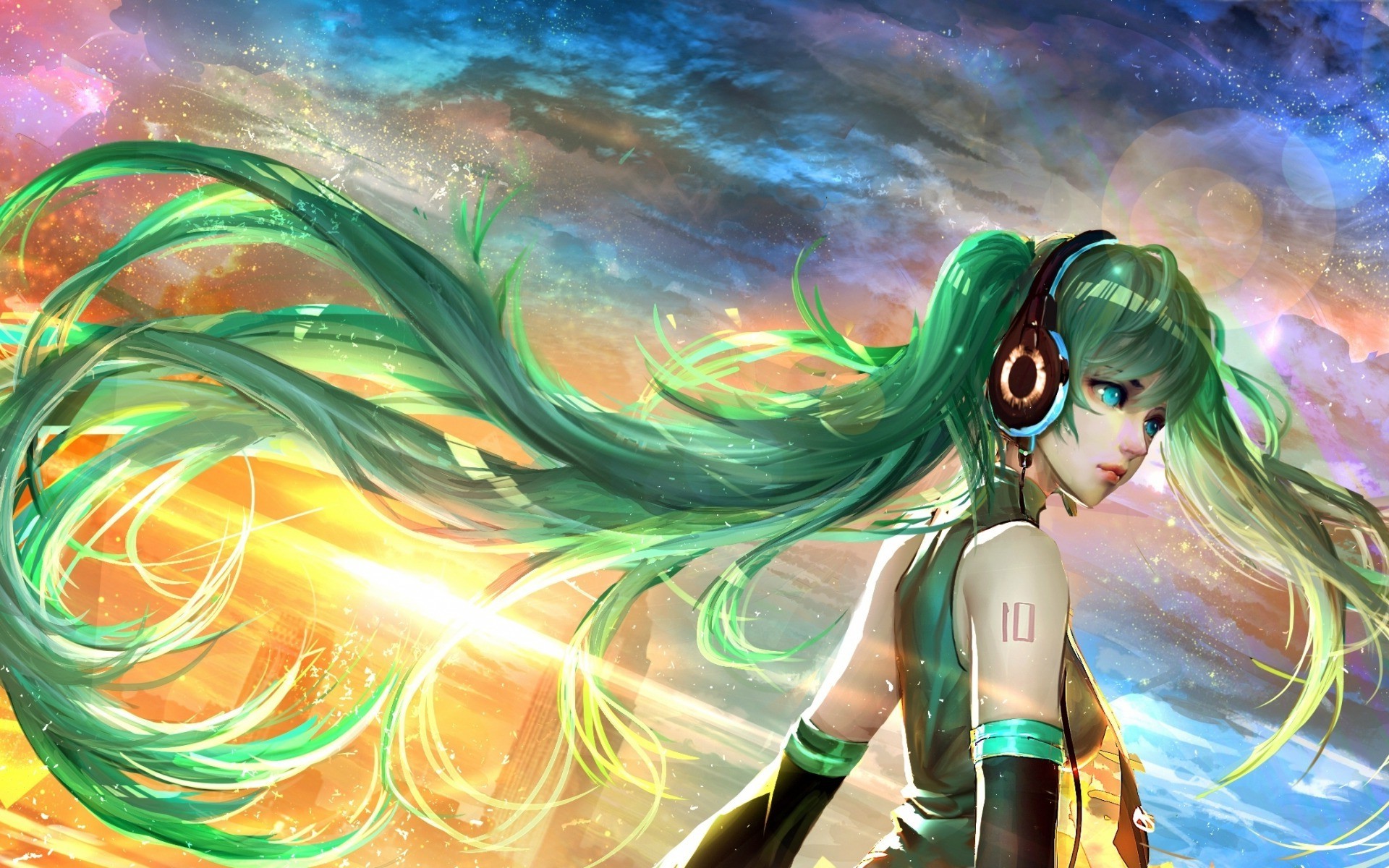 Green Hair Hatsune Miku Vocaloid Wallpapers