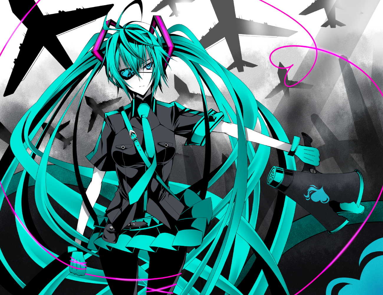 Green Hair Hatsune Miku Vocaloid Wallpapers