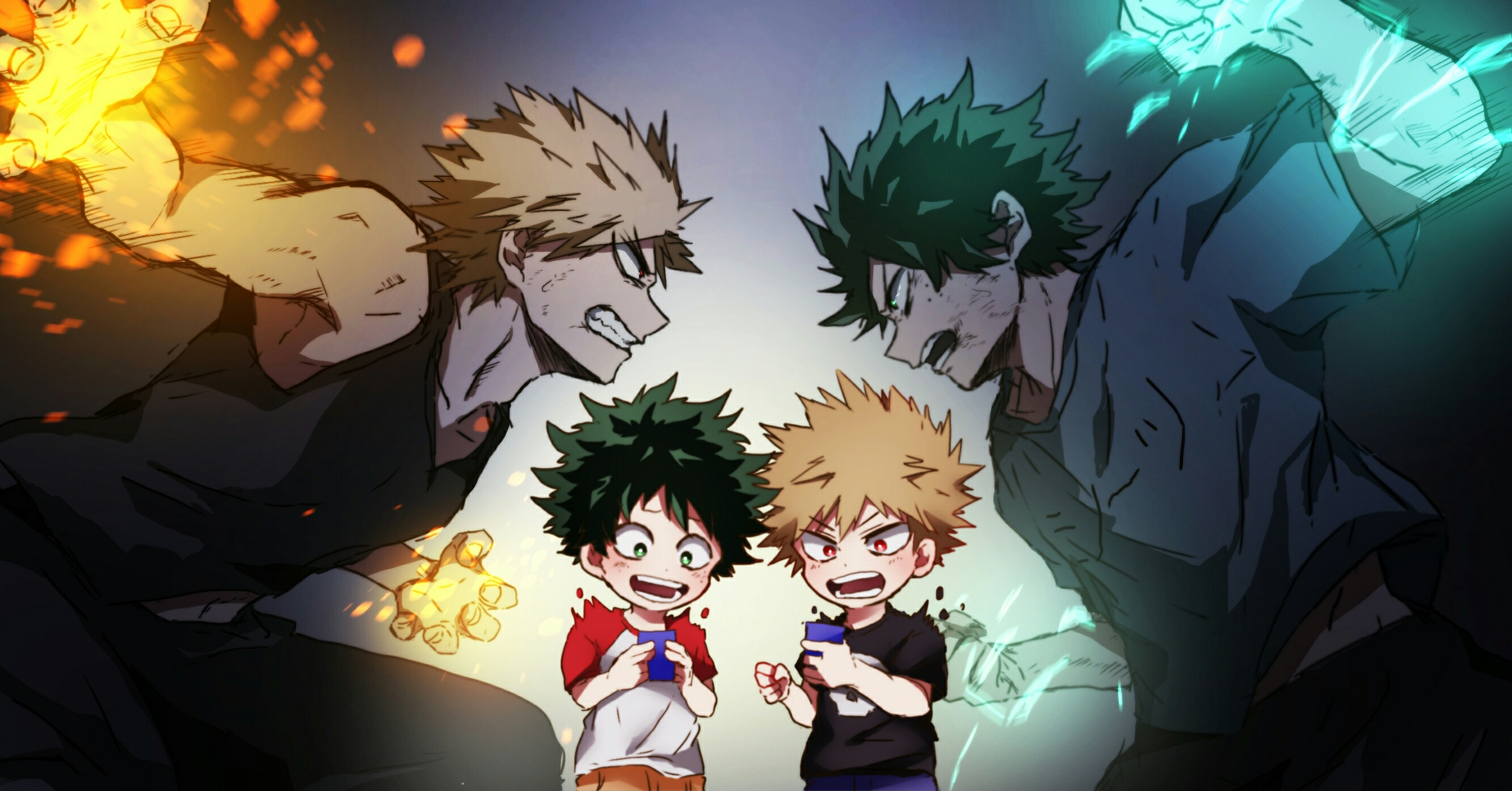 Izuku Midoriya V Katsuki Bakugou Art Wallpapers