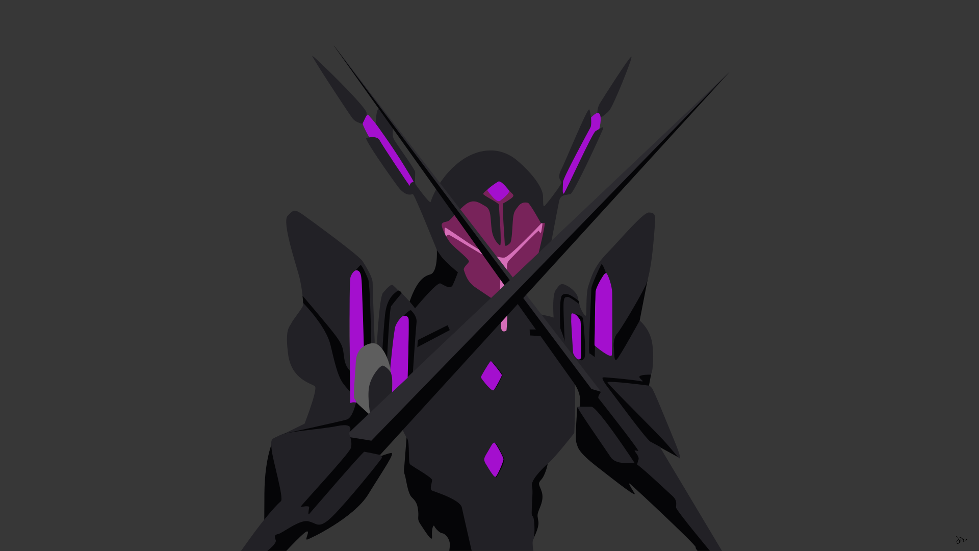 Kuroyukihime (Accel World) Minimalist Wallpapers