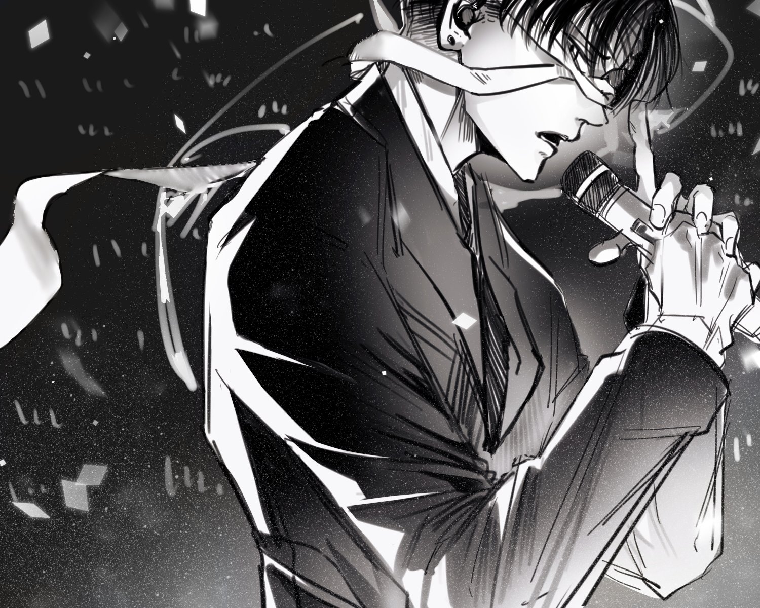 Levi Ackerman Monochrome Wallpapers