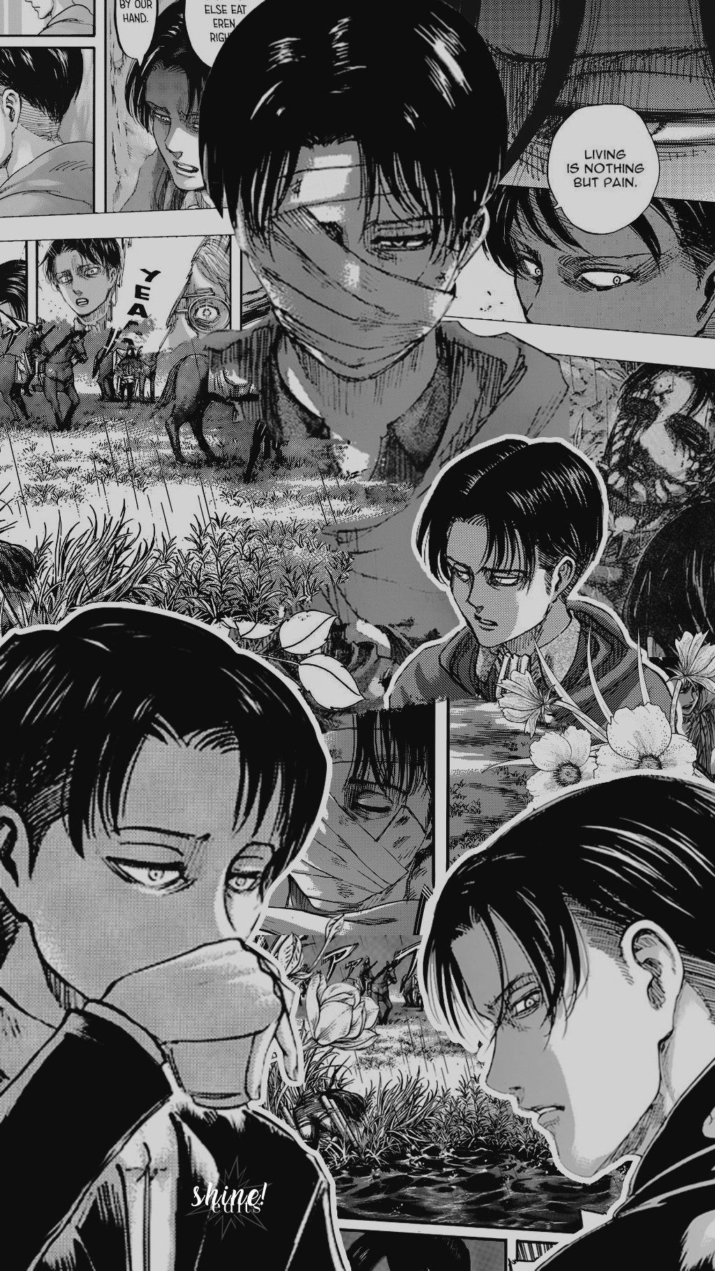 Levi Ackerman Monochrome Wallpapers