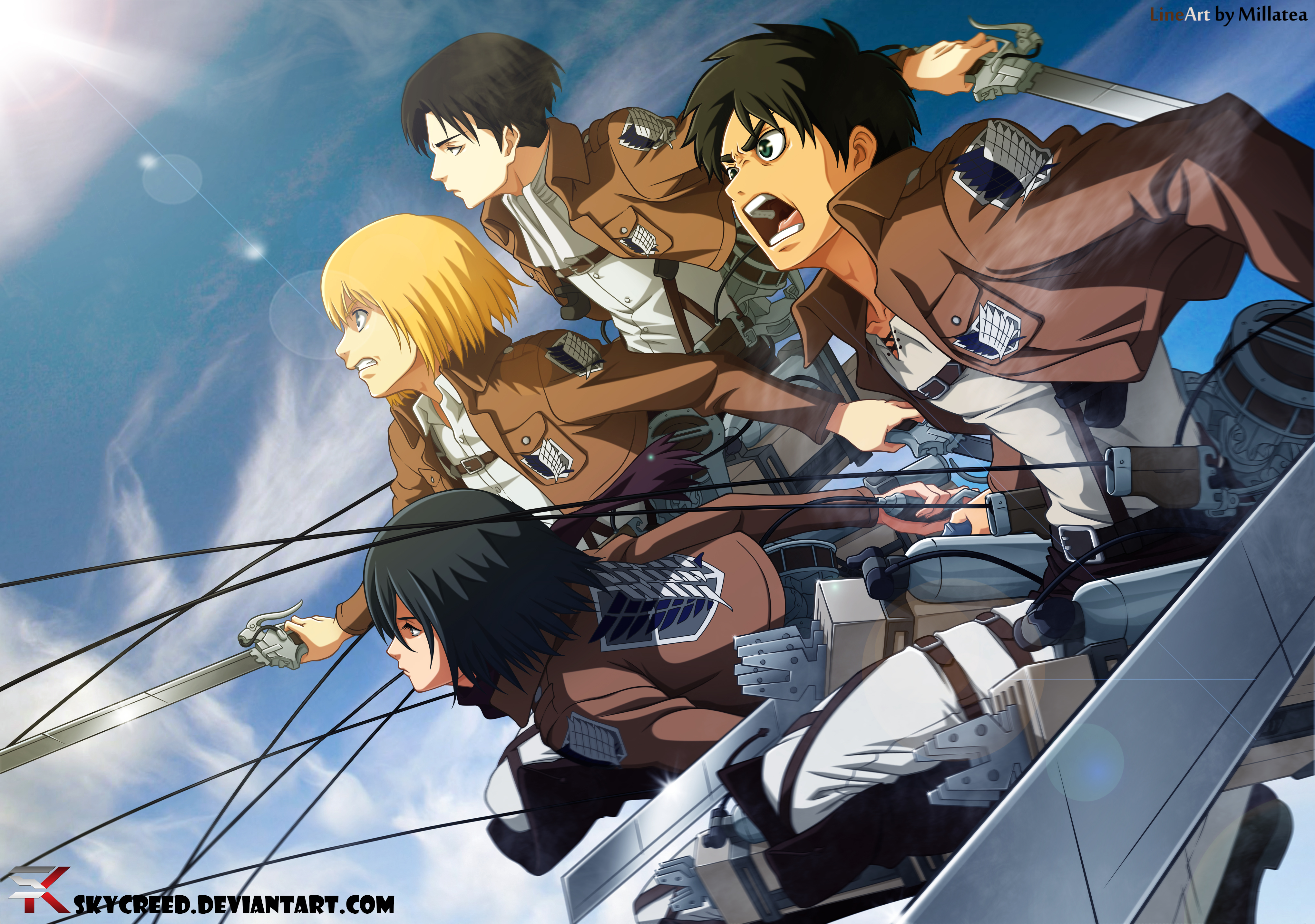 Mikasa Ackerman, Eren Yeager And Armin Arlert Wallpapers