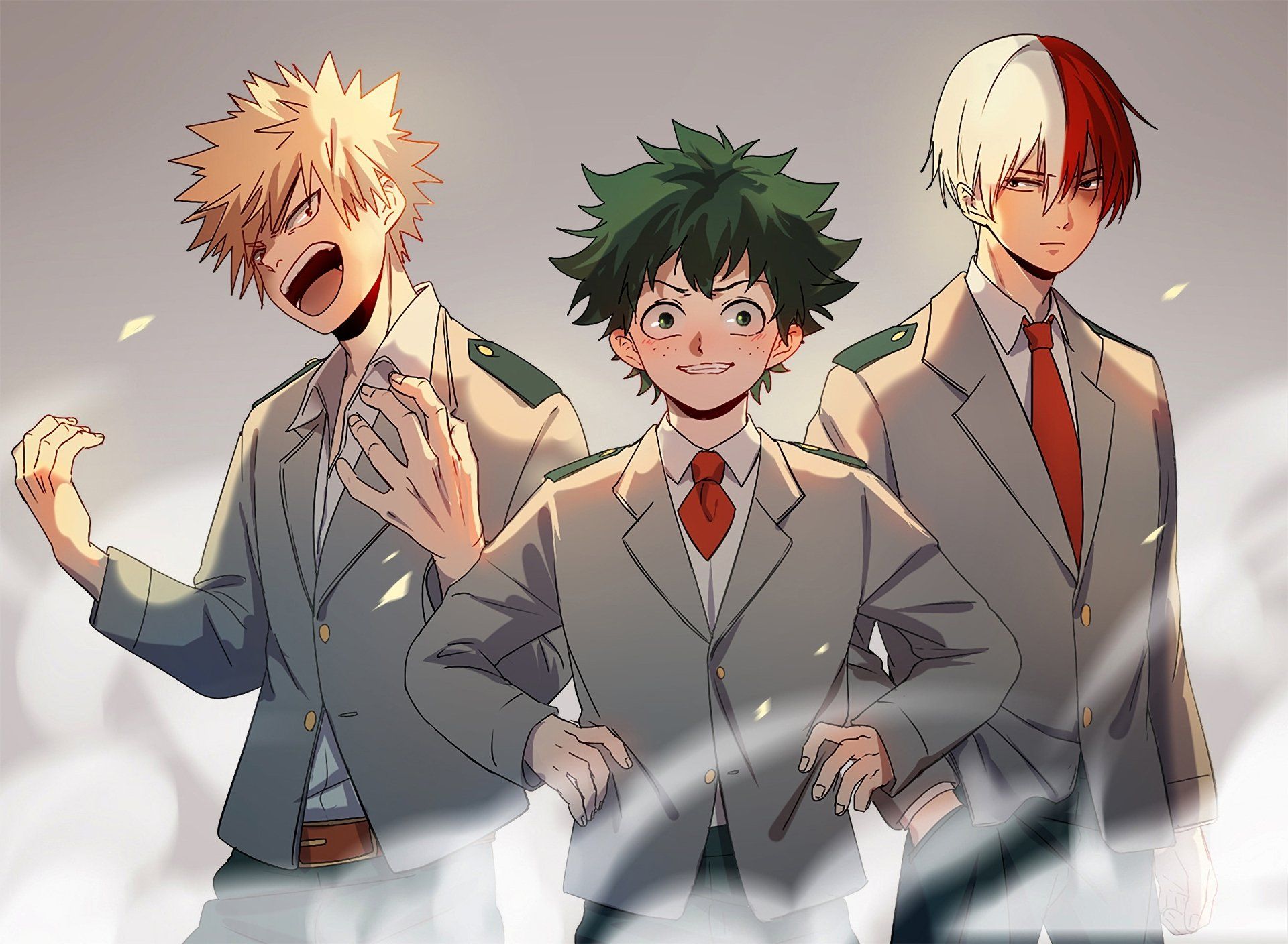 My Hero Academia Deku X Bakugou X Todoroki Wallpapers