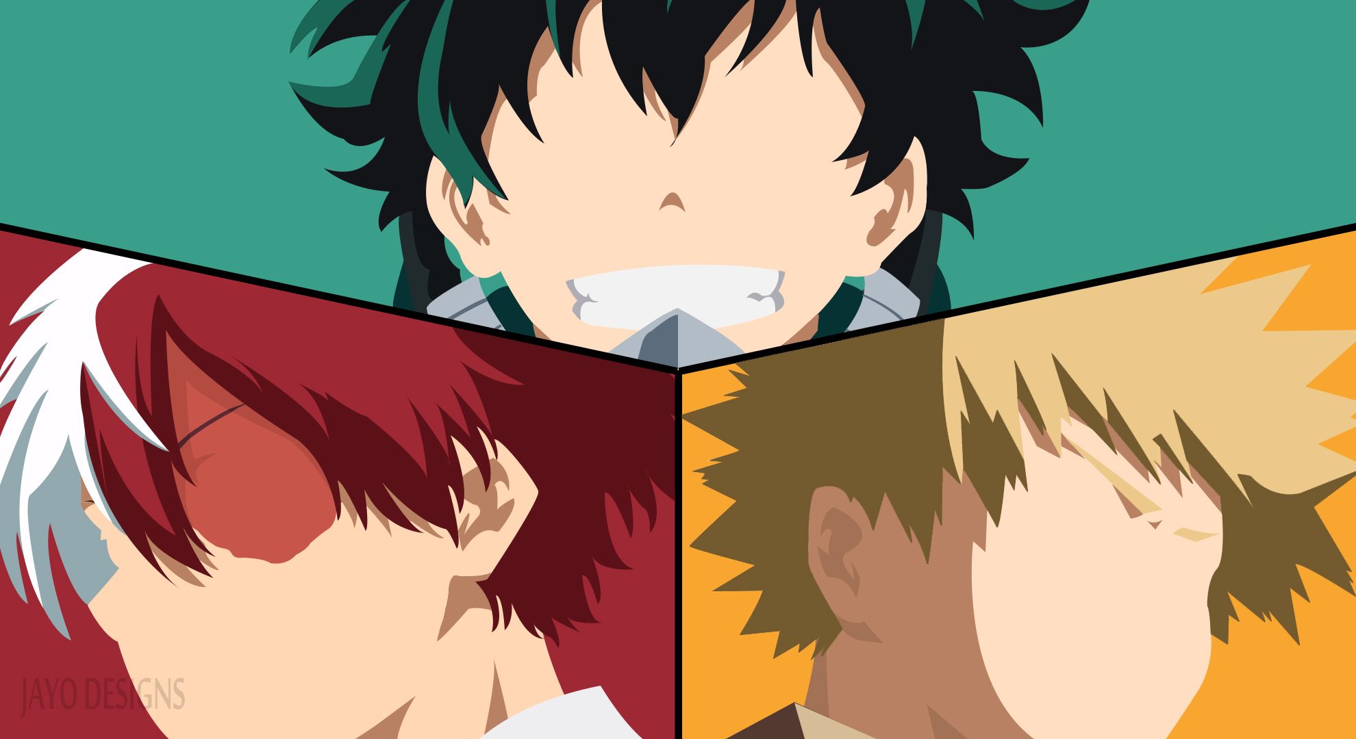 My Hero Academia Deku X Bakugou X Todoroki Wallpapers