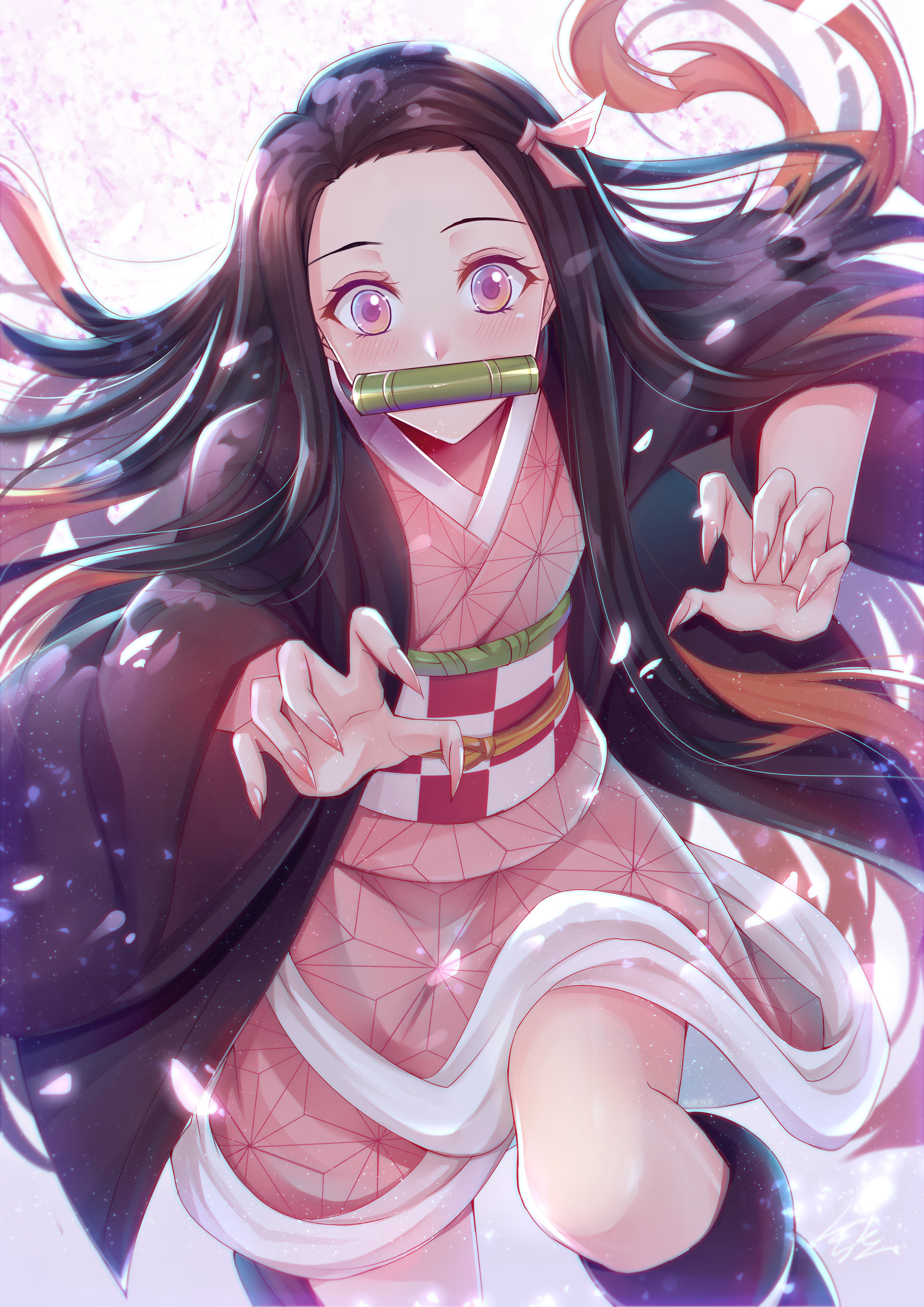 Nezuko Kamado Kimetsu No Yaiba Art Wallpapers