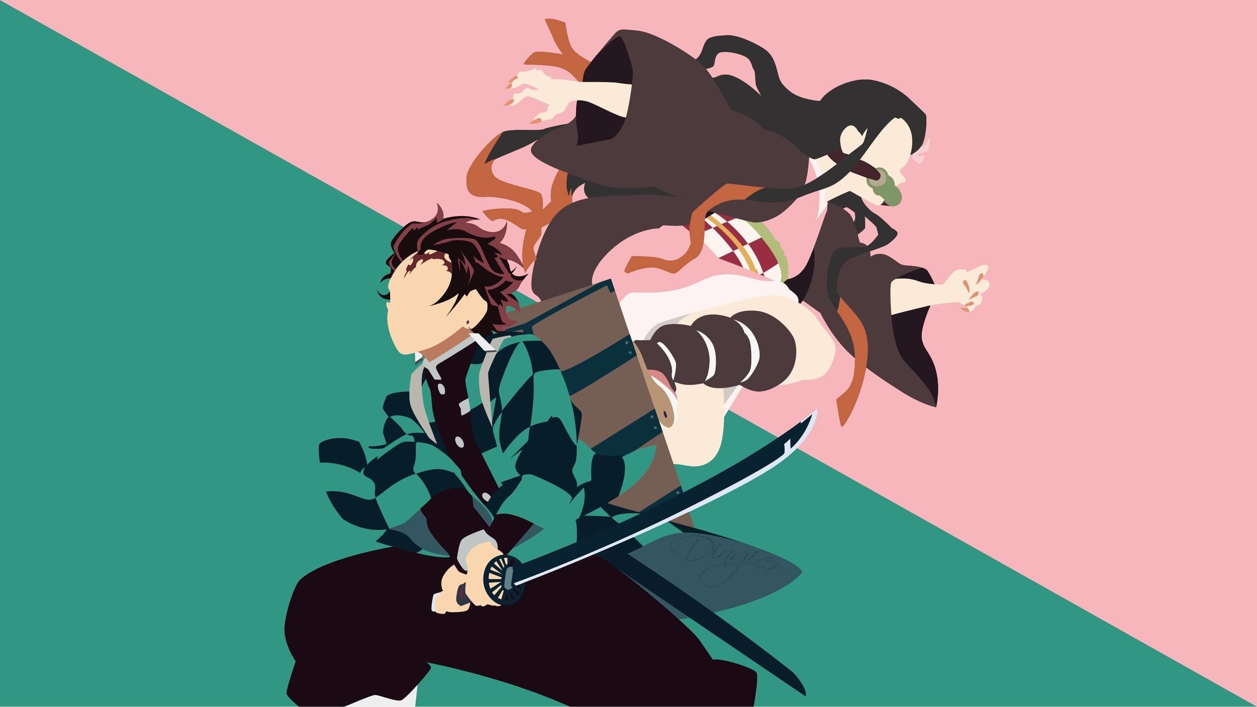 Tanjirou Kamado Minimal Art Wallpapers