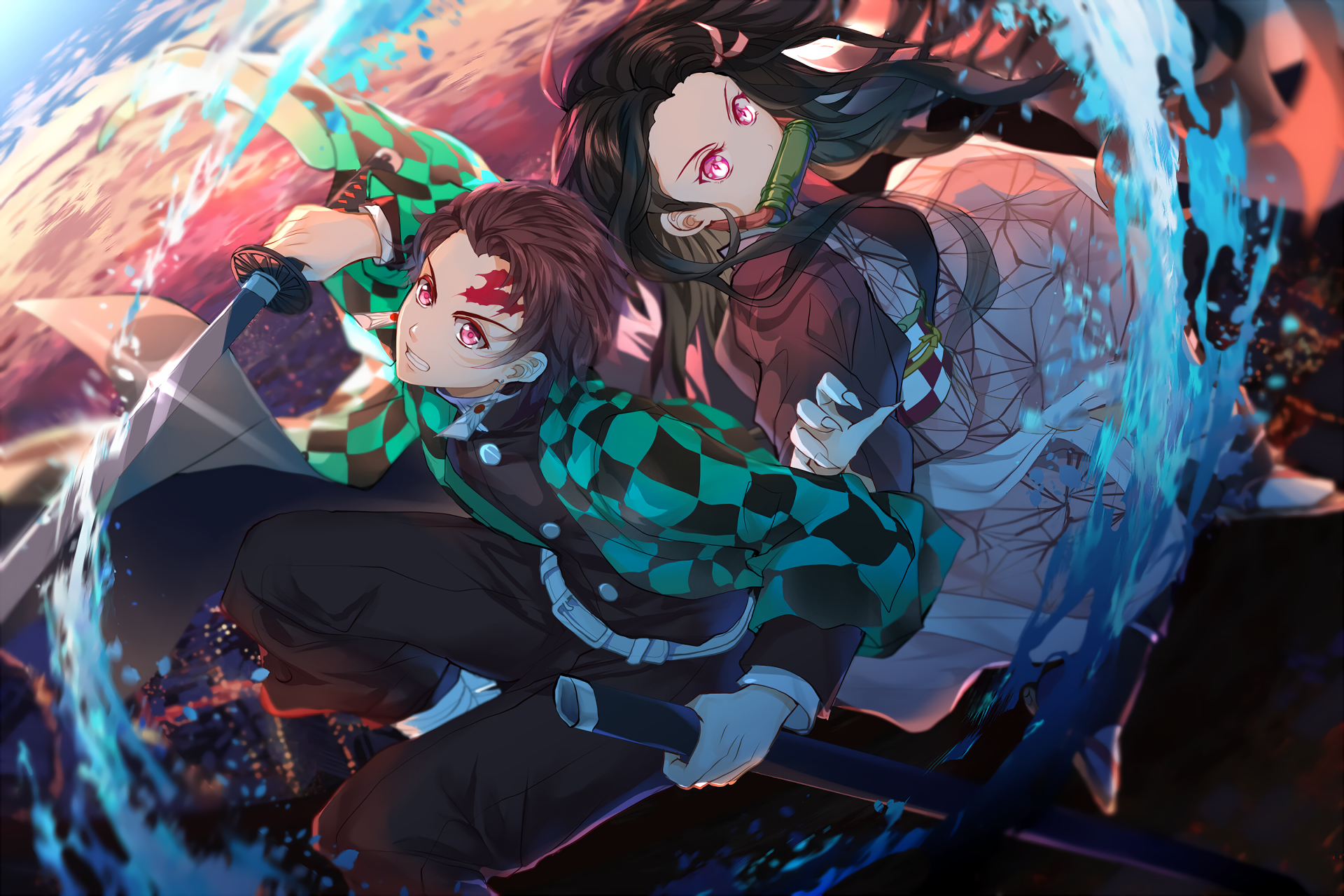 Urokodaki With Tanjirou And Nezuko Wallpapers