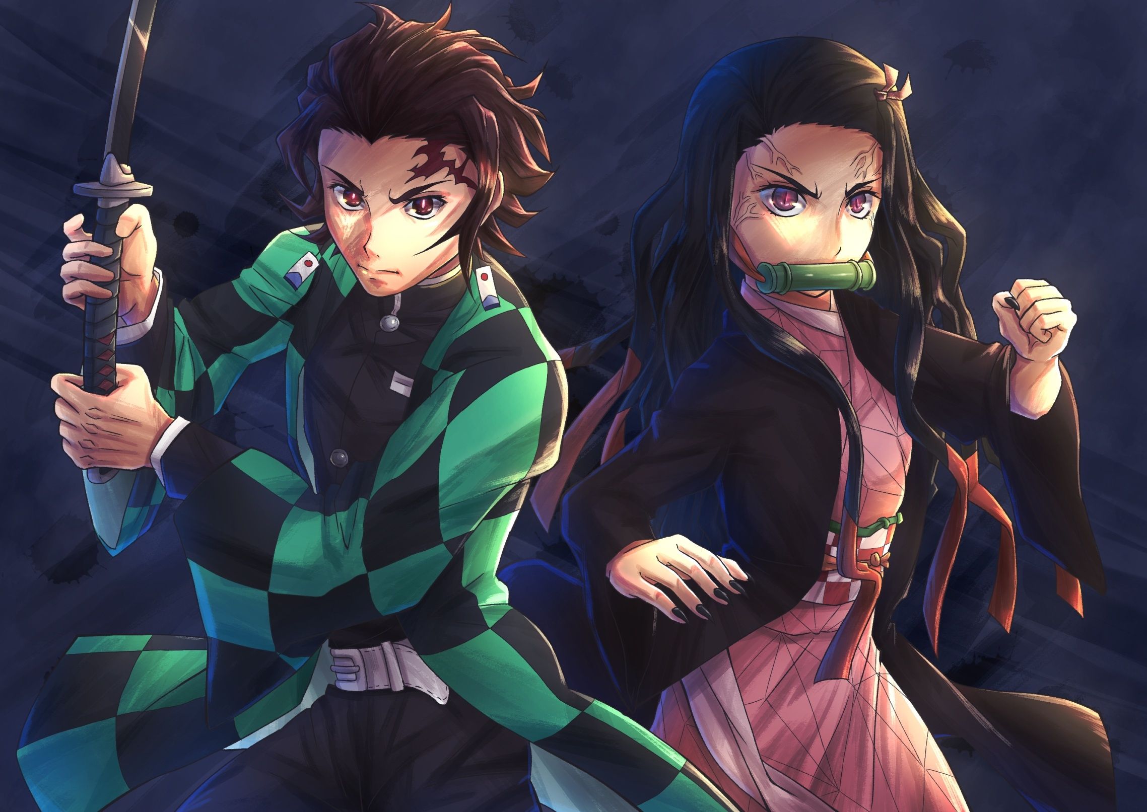 Urokodaki With Tanjirou And Nezuko Wallpapers