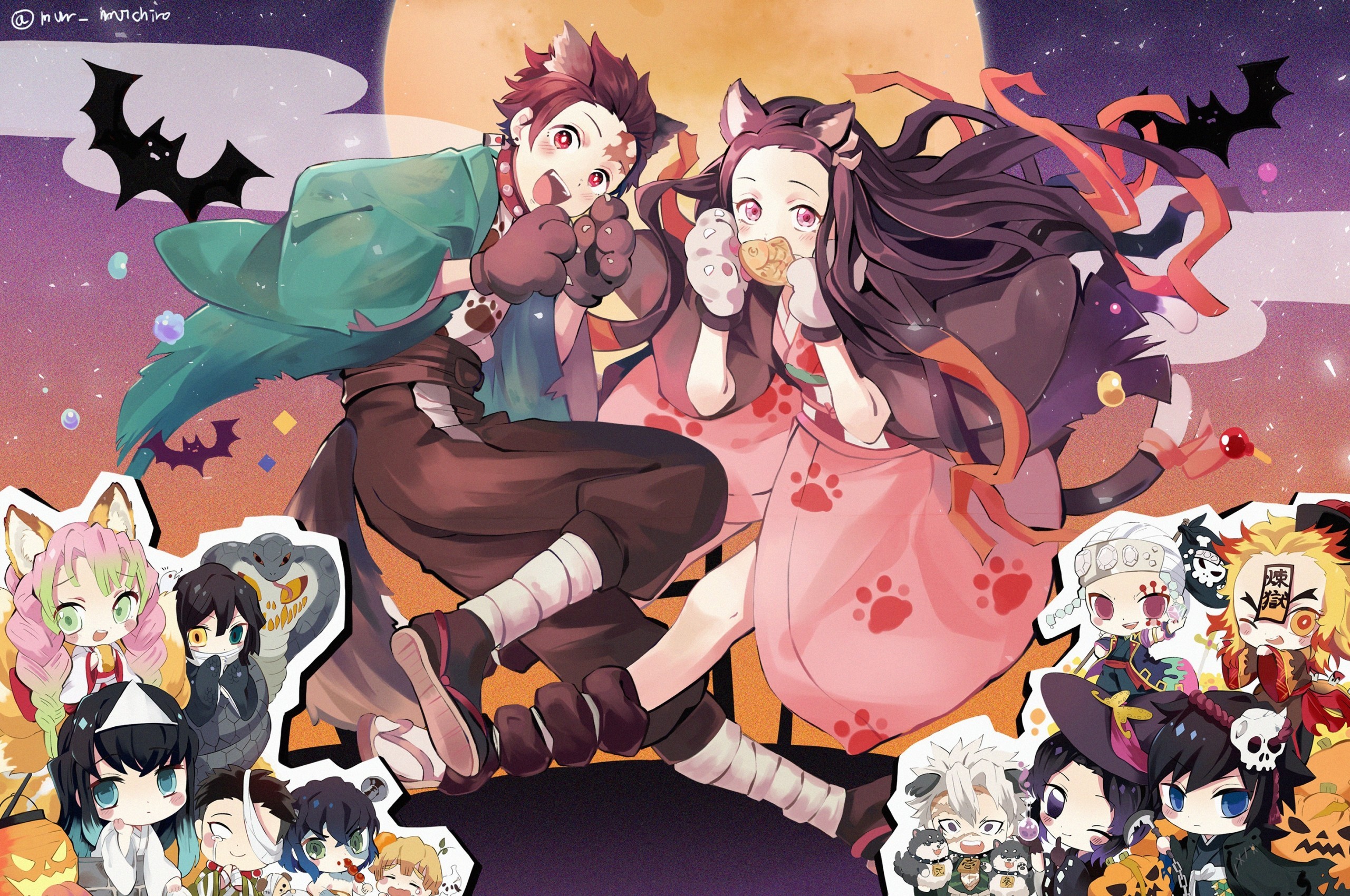 Urokodaki With Tanjirou And Nezuko Wallpapers