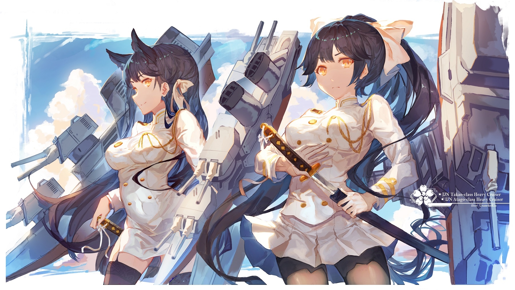 Warrior Atago Vs Takao Azur Lane Wallpapers