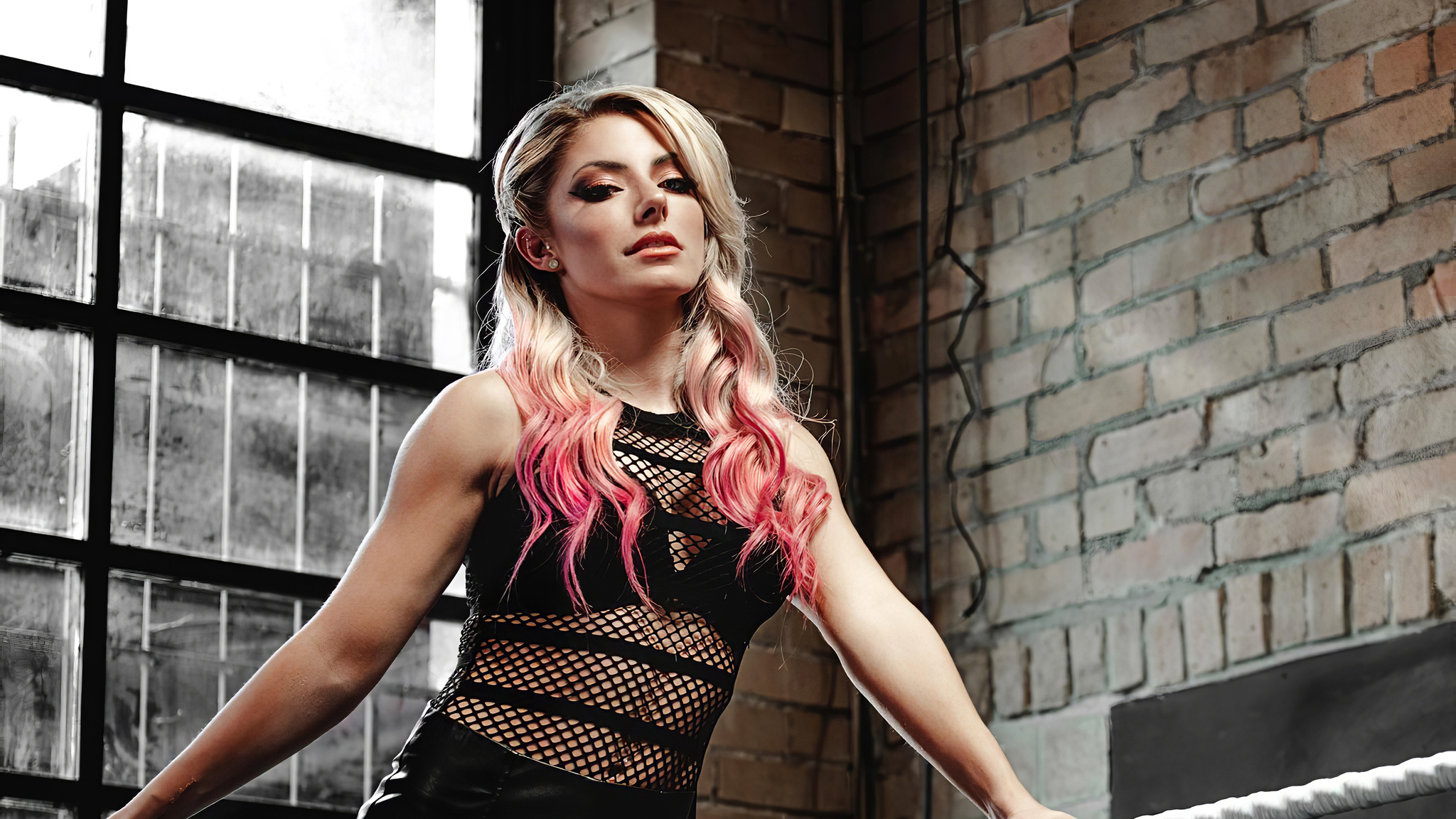 Alexa Bliss in Red Costume Wallpapers