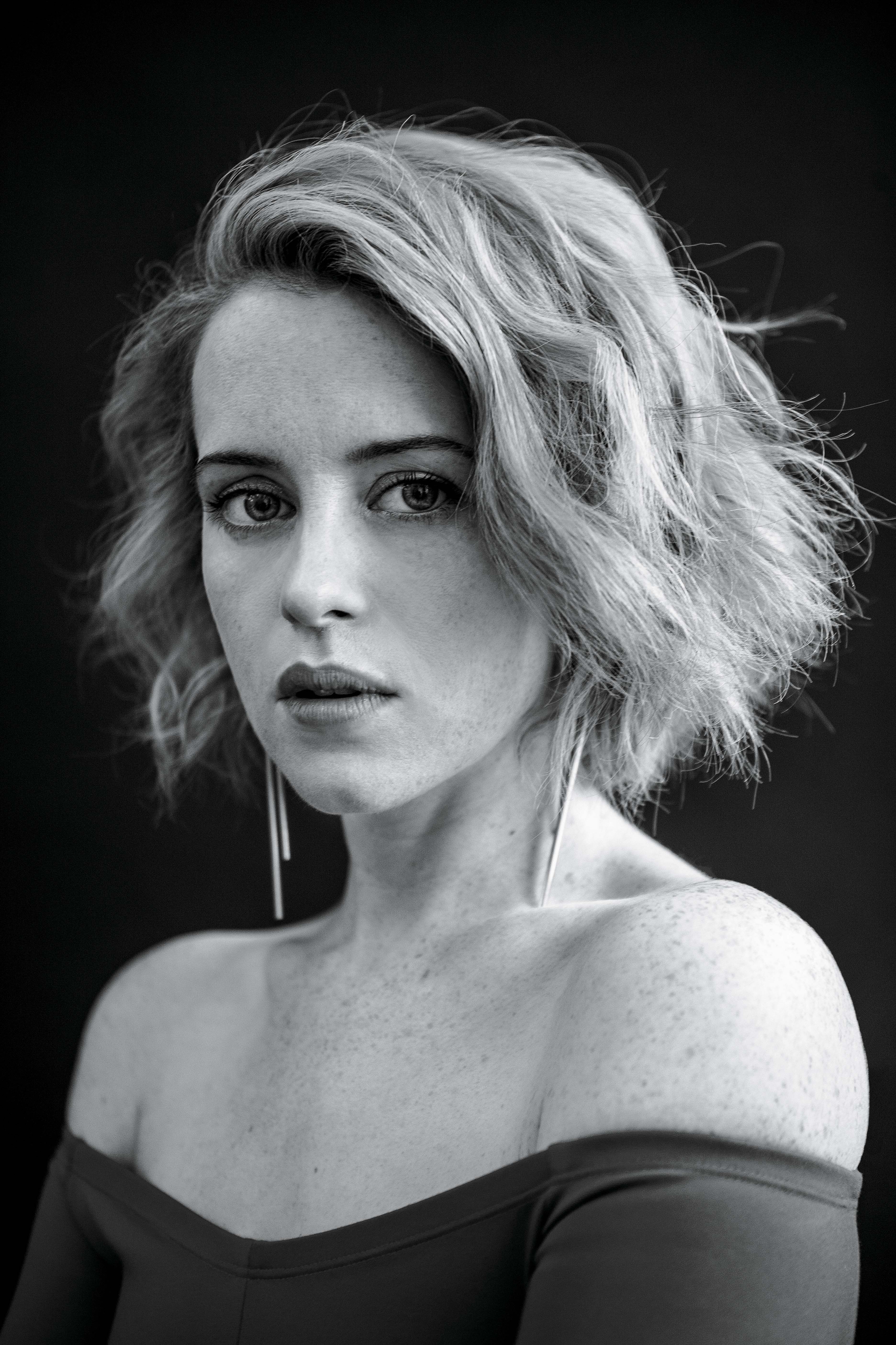 Claire Foy Portrait In Red Wallpapers