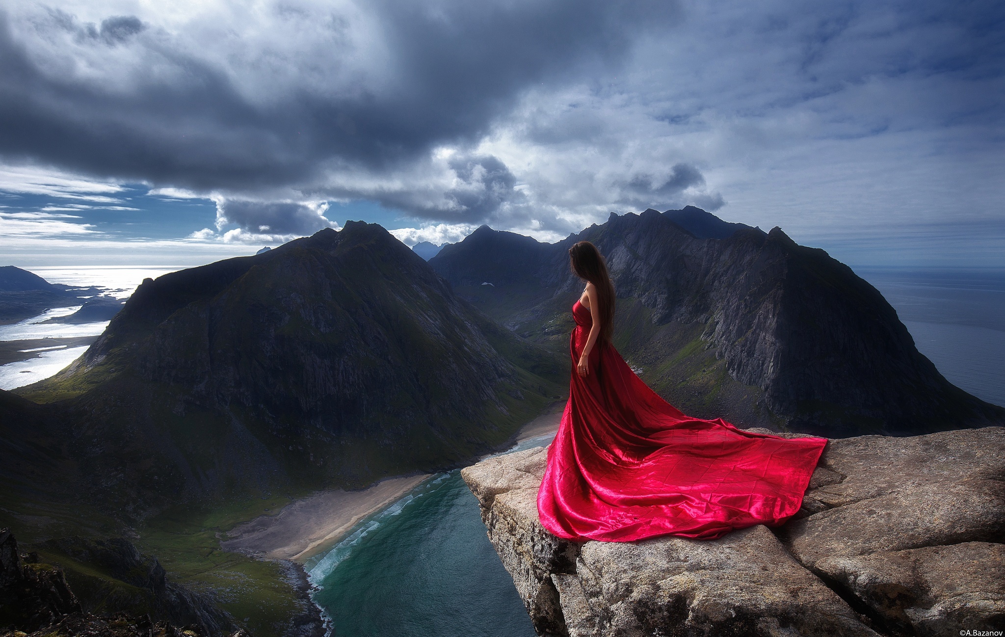 Girl At Tip Of Mountain Wallpapers