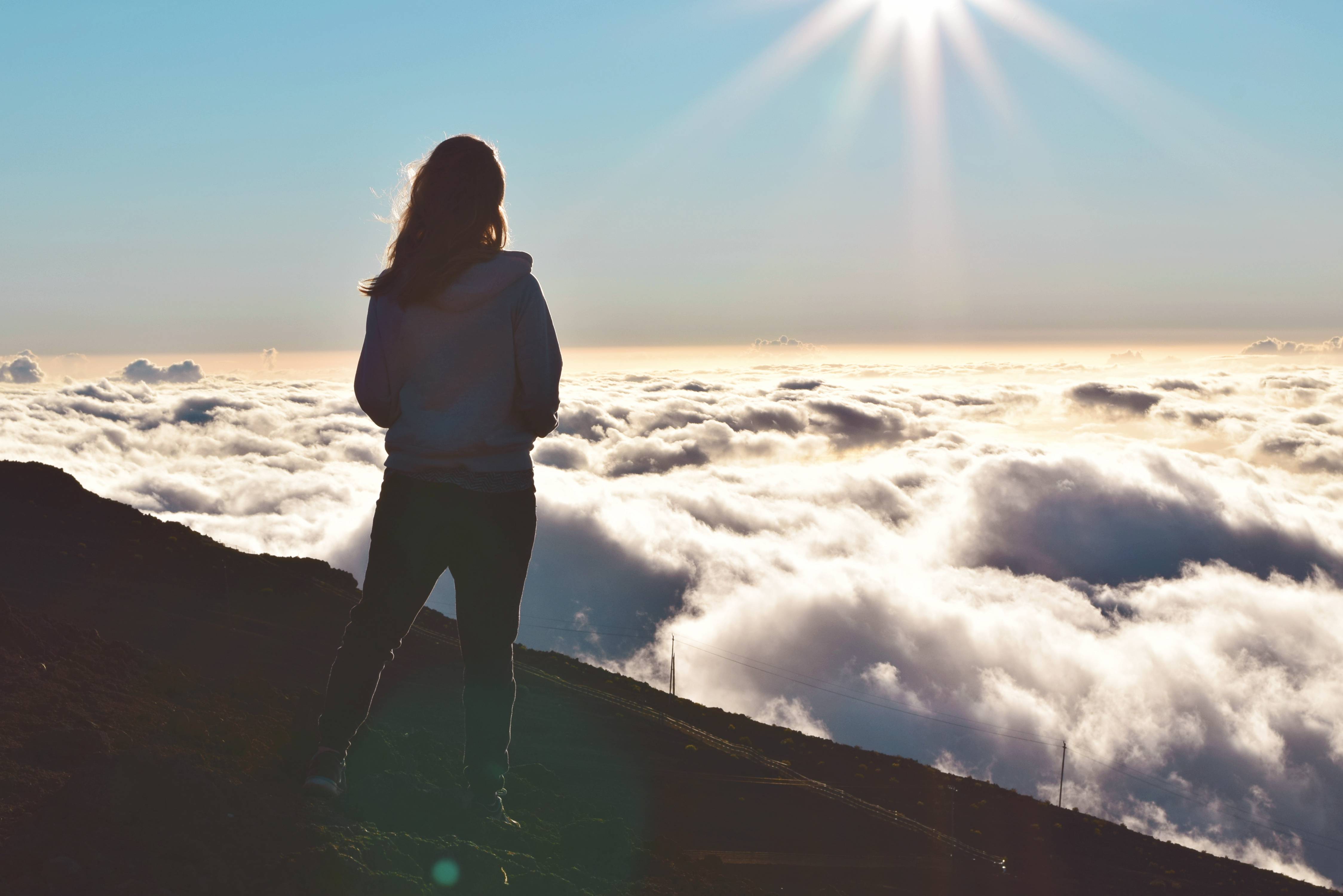 Girl At Tip Of Mountain Wallpapers