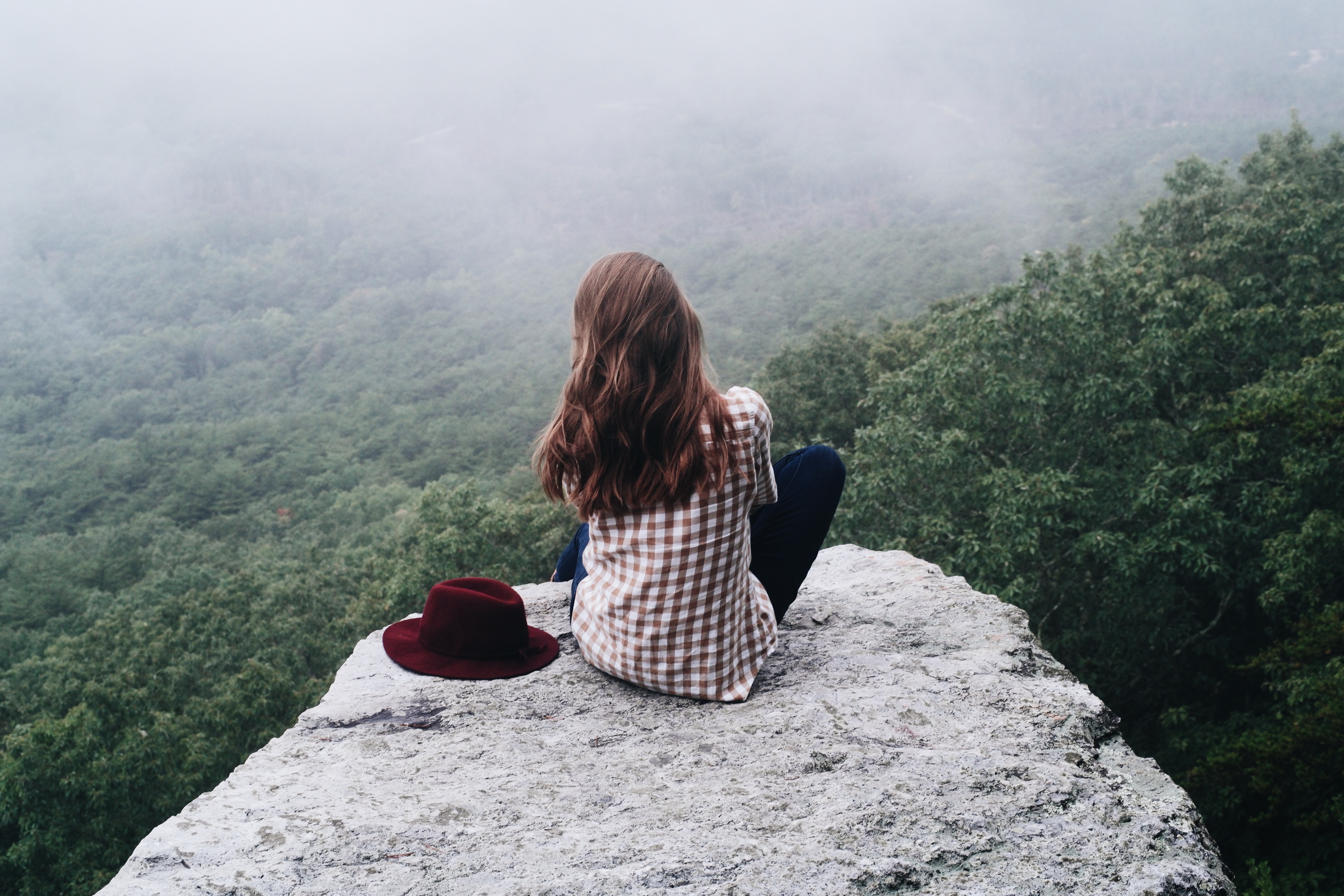 Girl At Tip Of Mountain Wallpapers