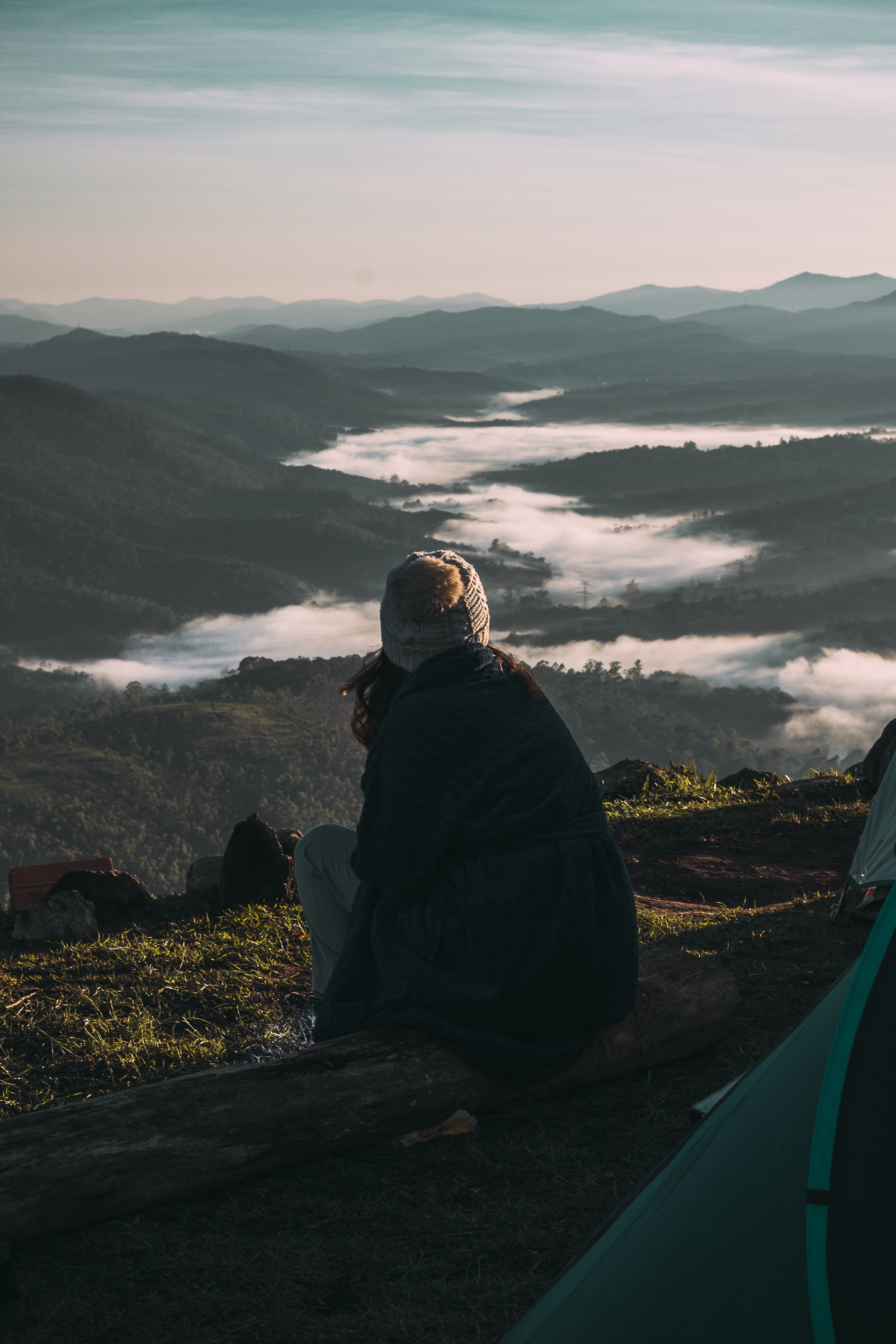 Girl At Tip Of Mountain Wallpapers