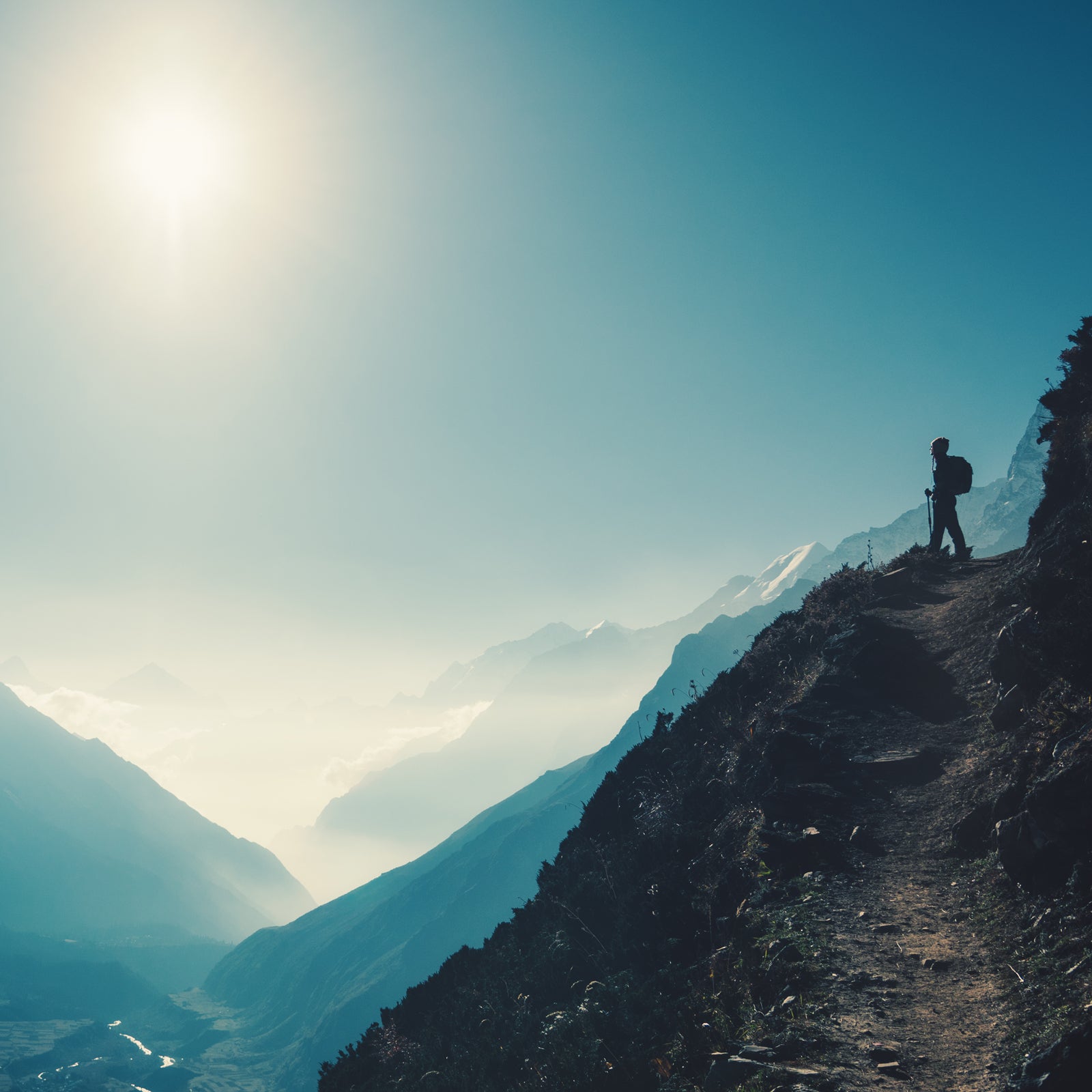 Girl At Tip Of Mountain Wallpapers