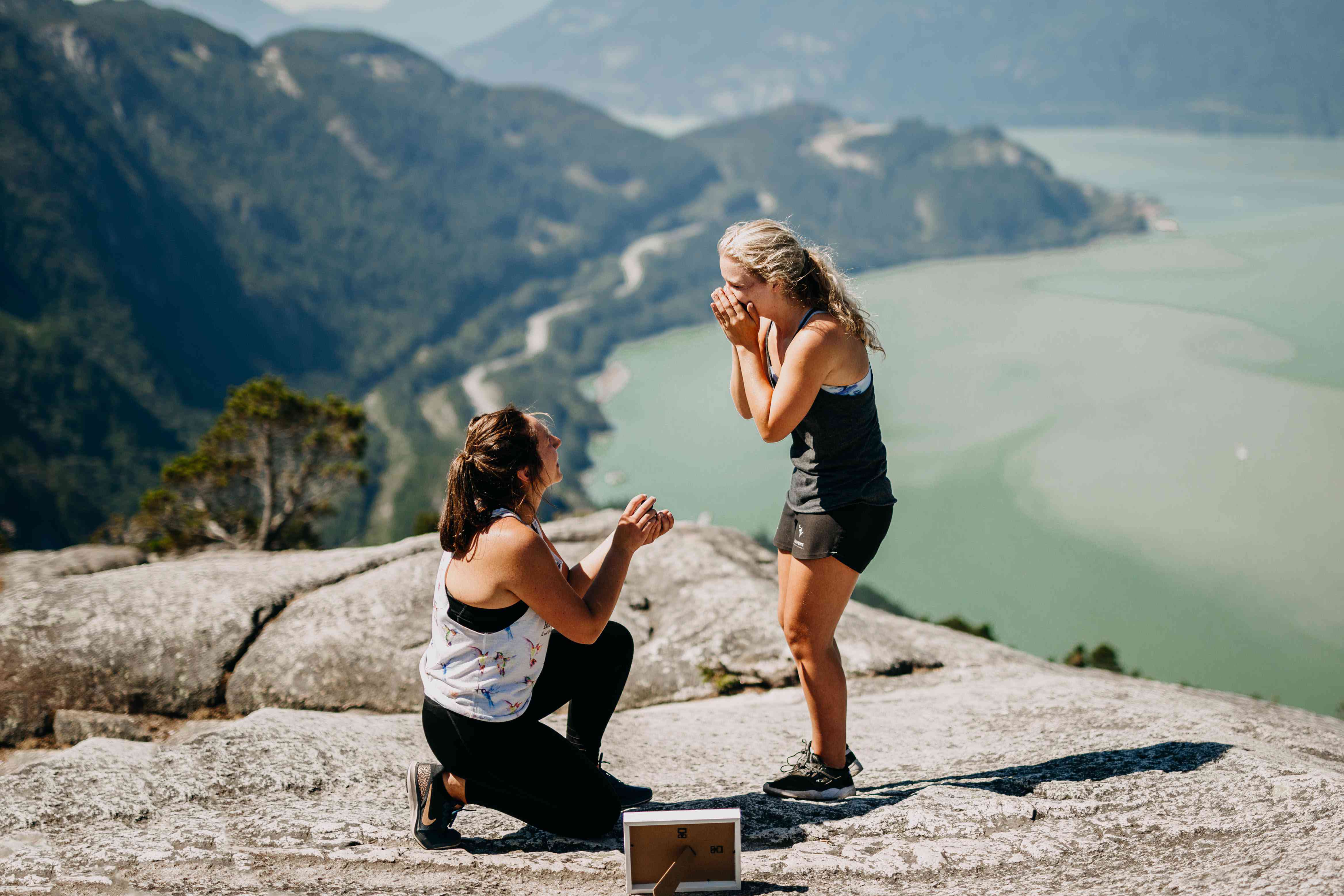 Girl At Tip Of Mountain Wallpapers