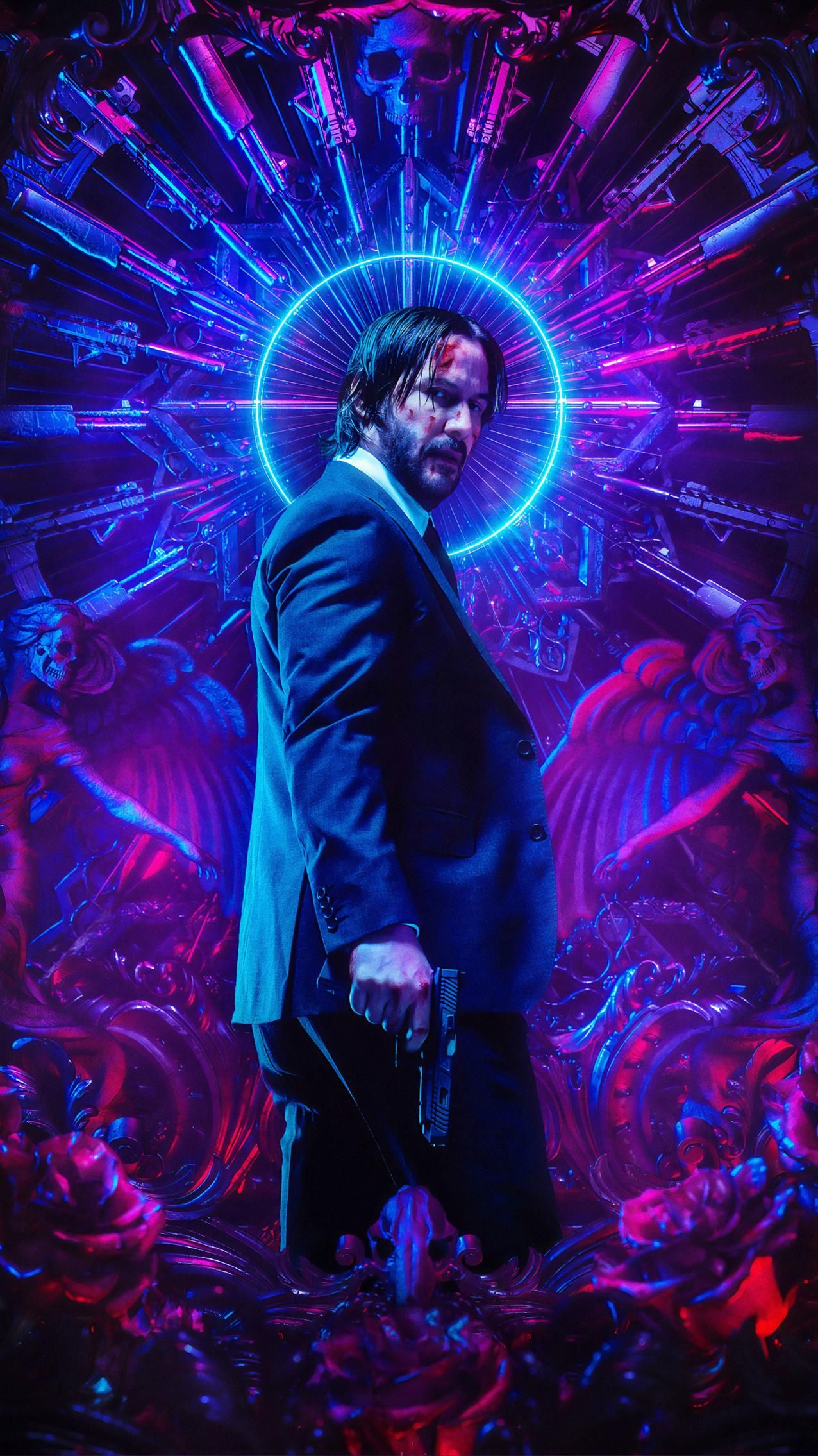 John Wick as Keanu Reeves Illustration Wallpapers