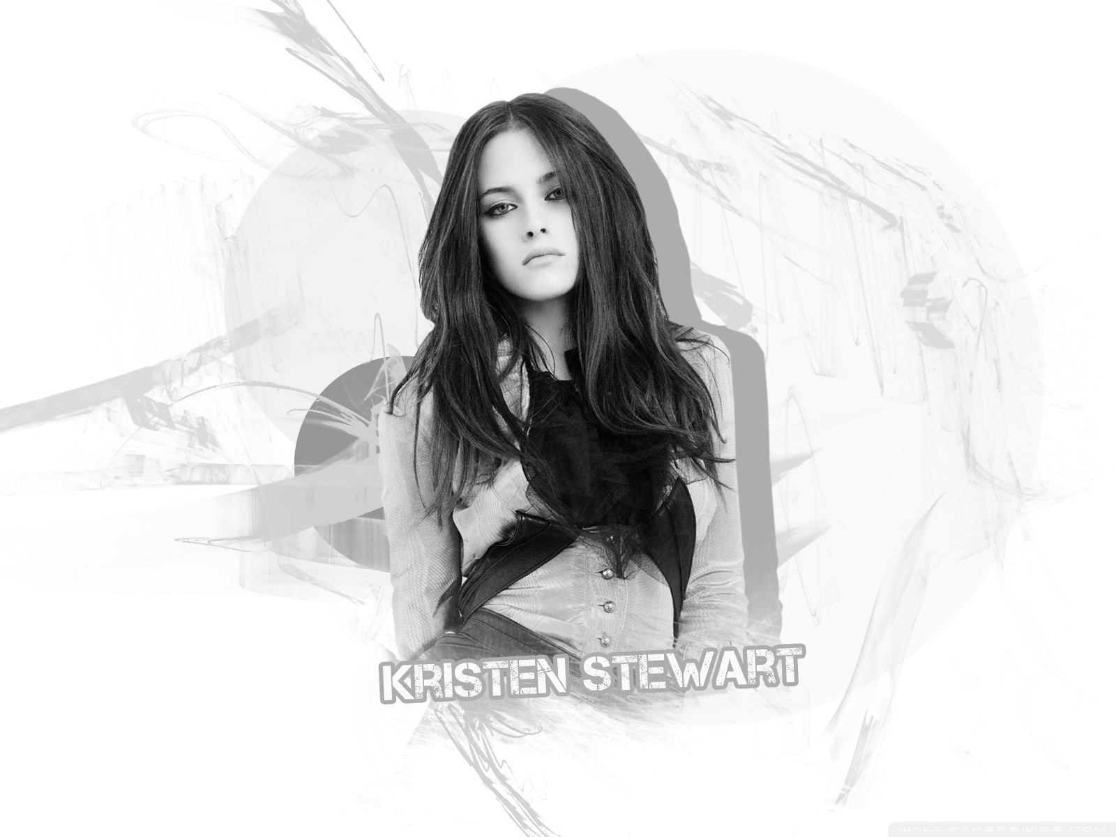 Kristen Stewart Brunette Black and White Wallpapers