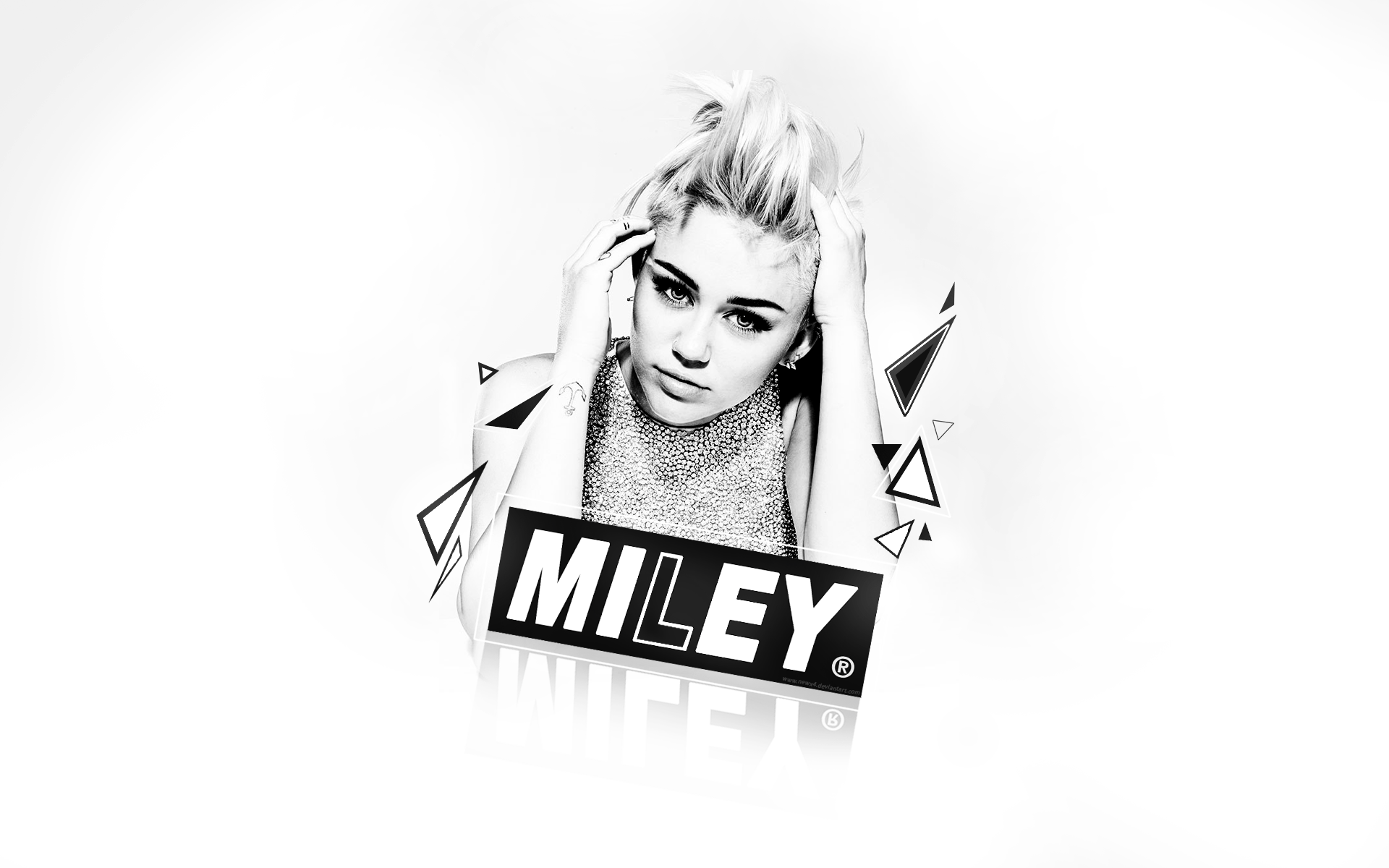 Miley Cyrus Monochrome Wallpapers