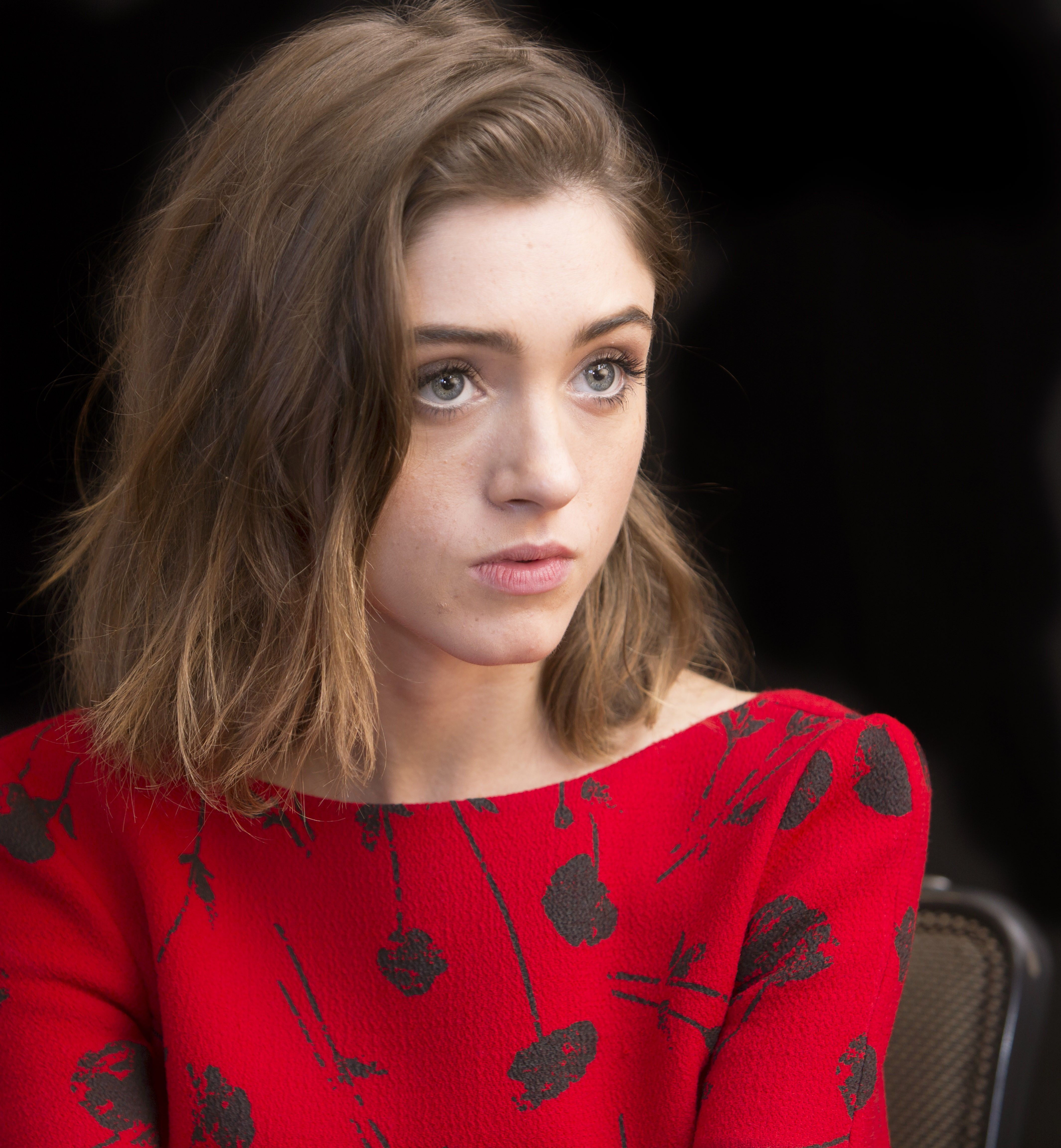 Natalia Dyer Cute in Red Wallpapers