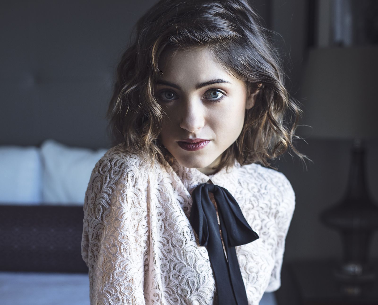 Natalia Dyer Cute in Red 2017 Wallpapers