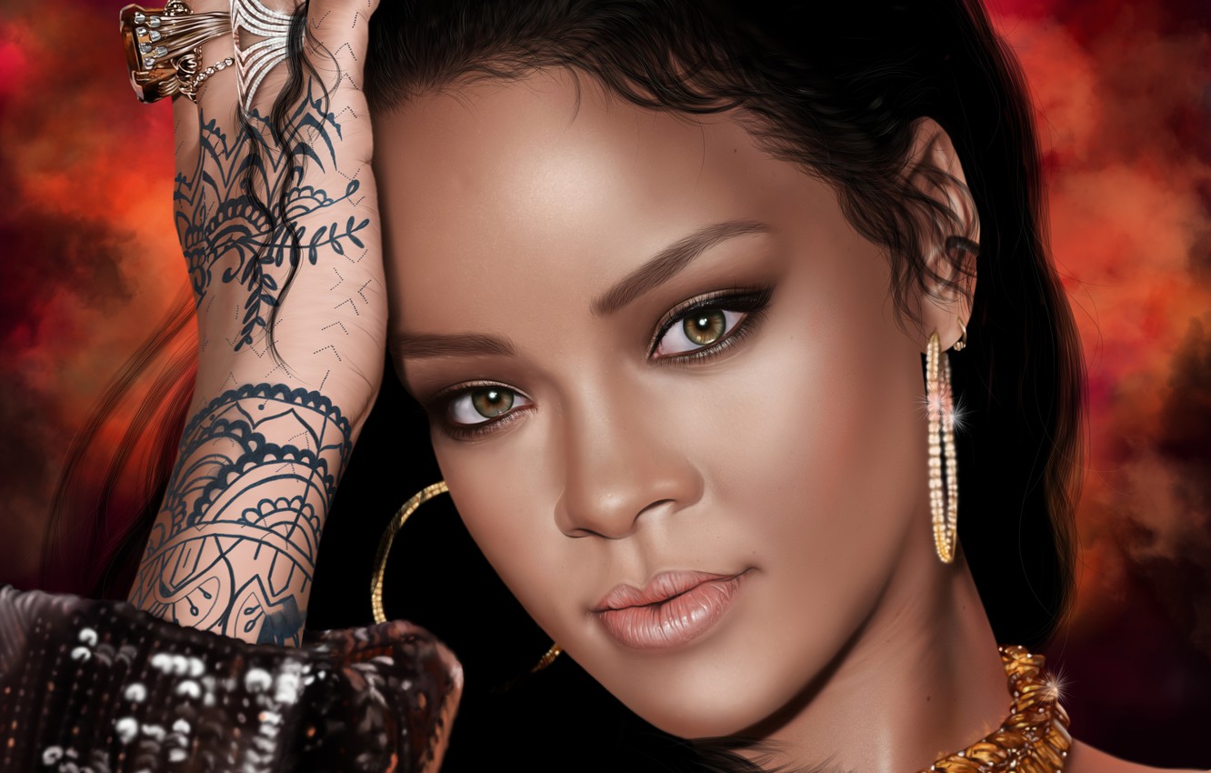 rihanna, face, singer Wallpapers