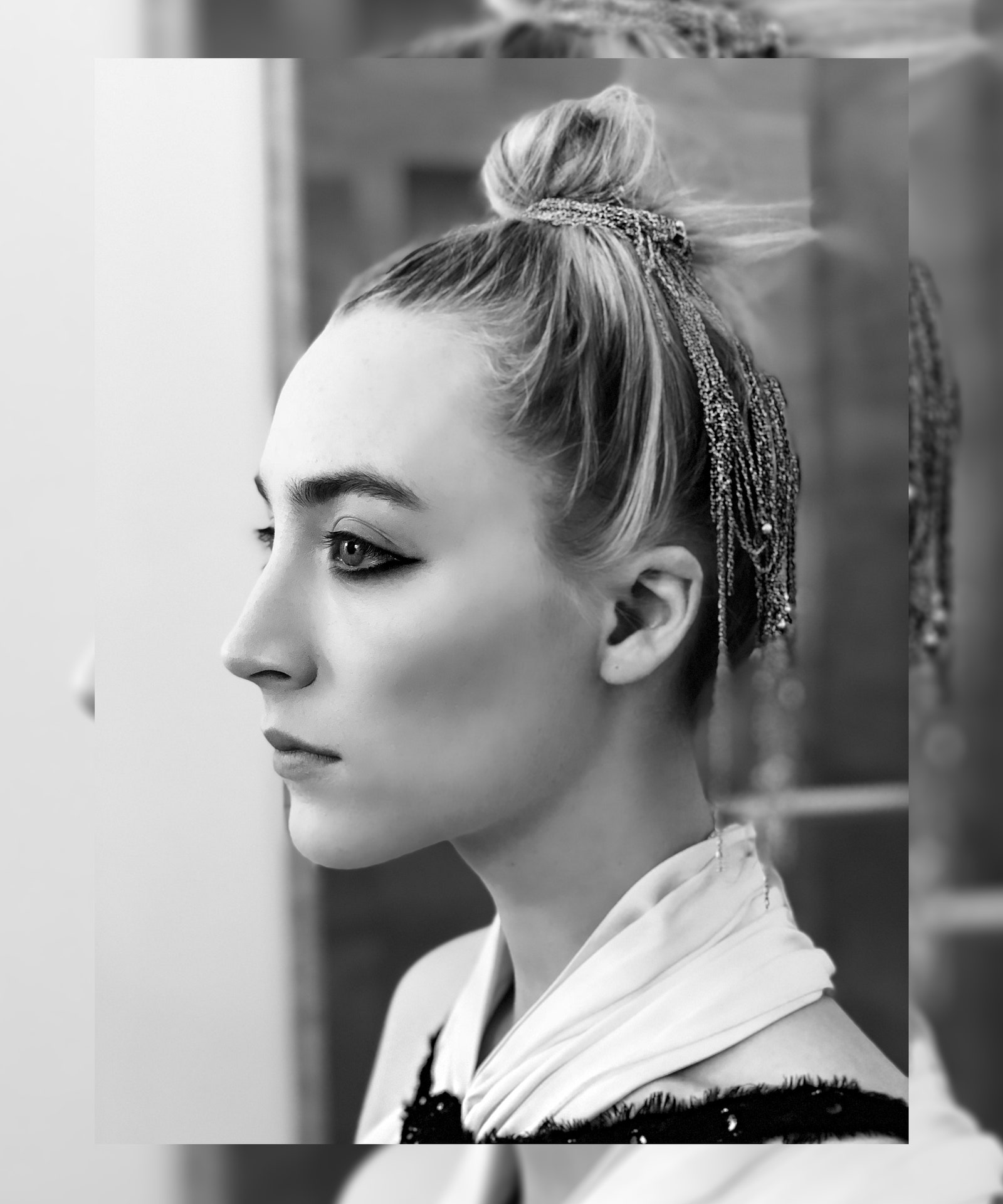 Saoirse Ronan Black And White Portrait Wallpapers