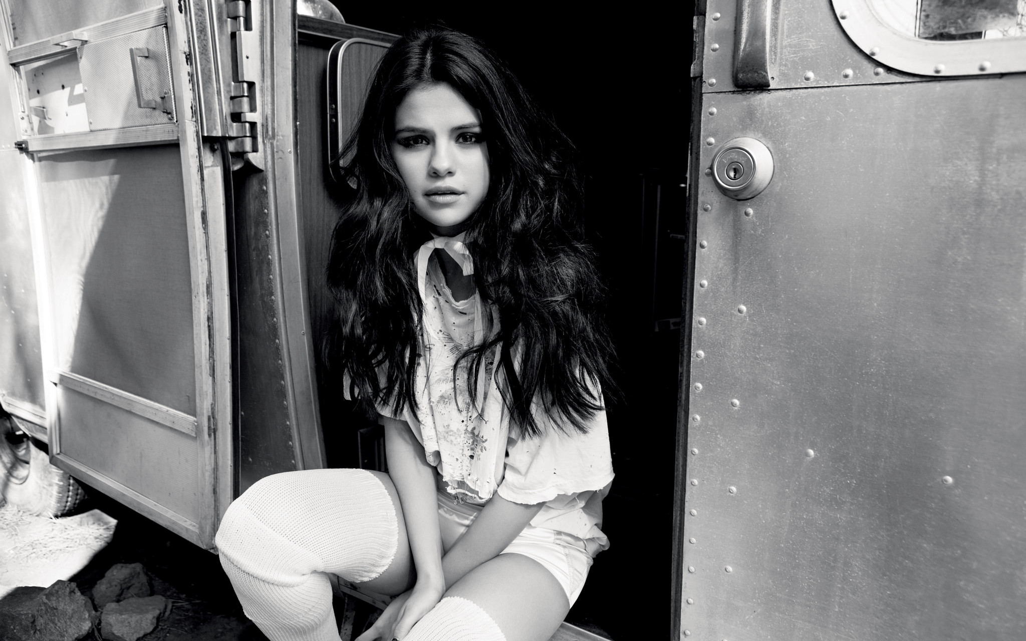 Selena Gomez Monochrome Wallpapers