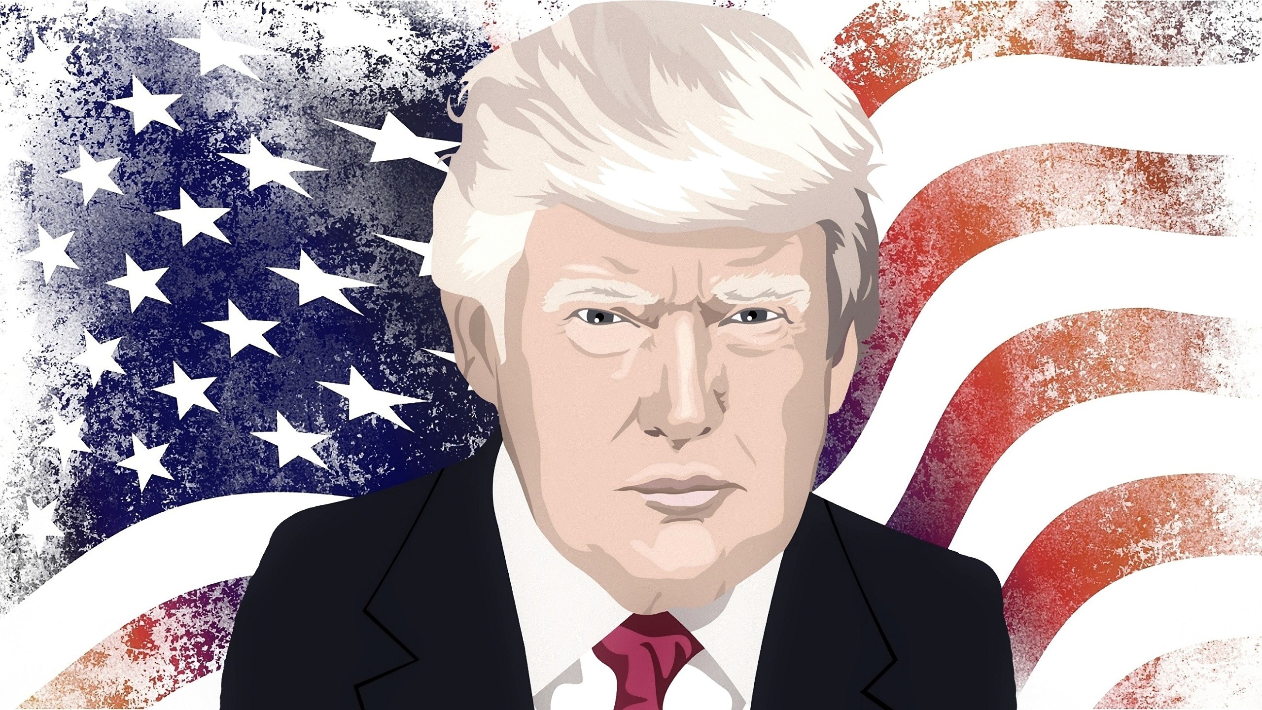 Smiling Donald Trump with US Flag Wallpapers