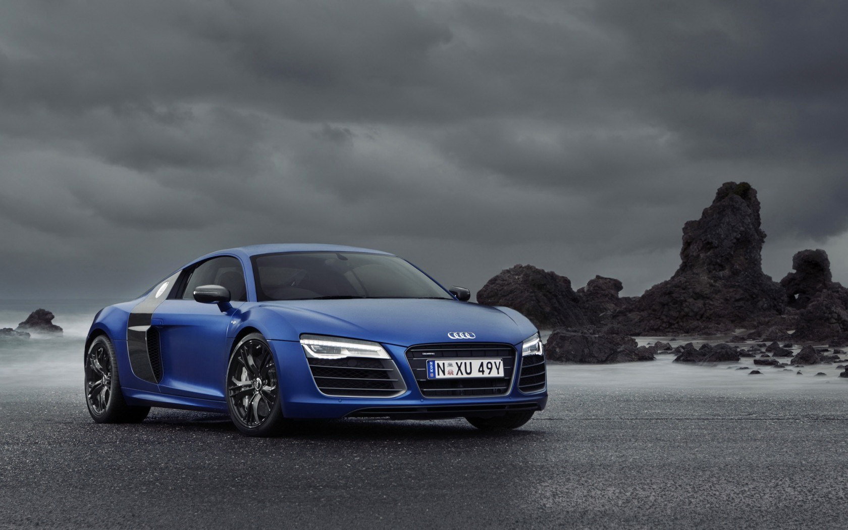 Audi R8 Matte Blue Wallpapers