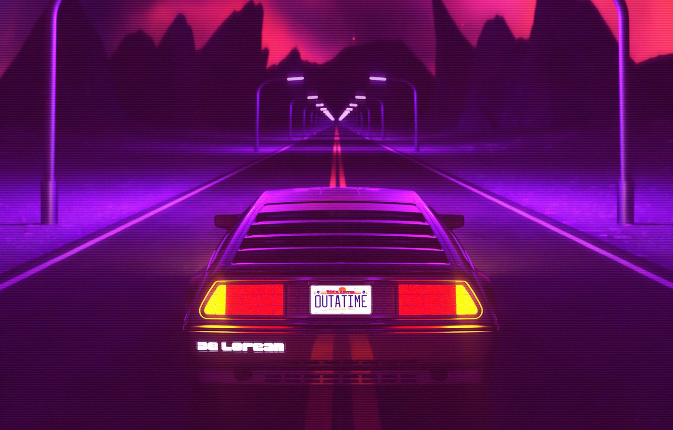 Back To The Future Delorean Car Illustration Wallpapers