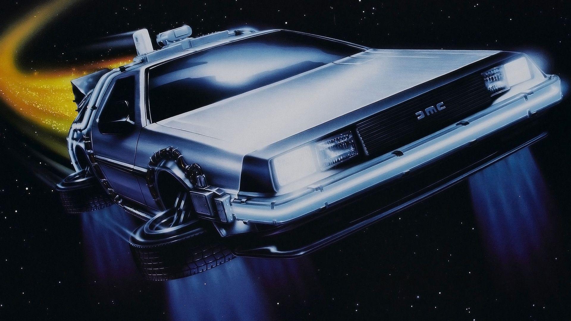 Back To The Future Delorean Car Illustration Wallpapers