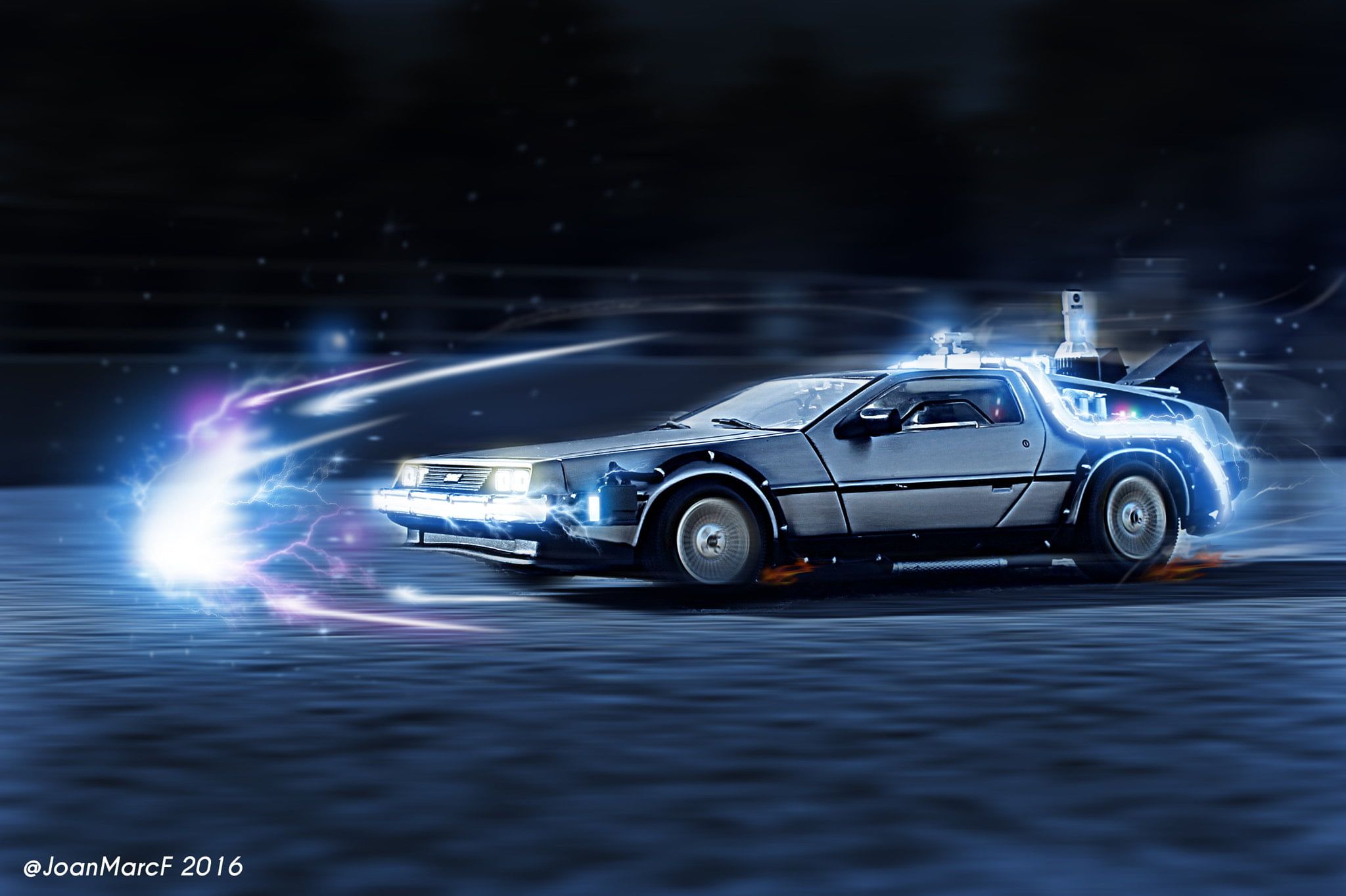 Back To The Future Delorean Car Illustration Wallpapers