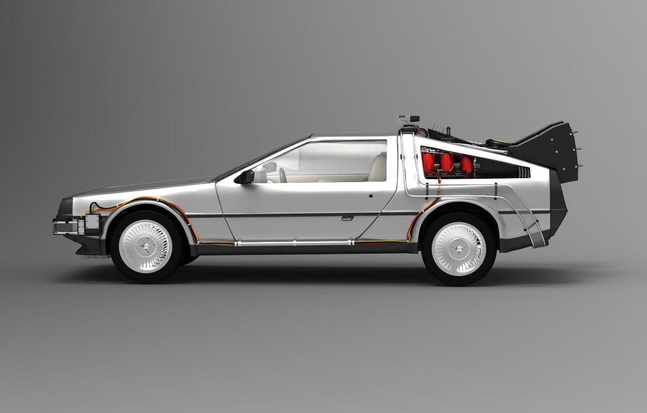 Back To The Future Delorean Car Illustration Wallpapers