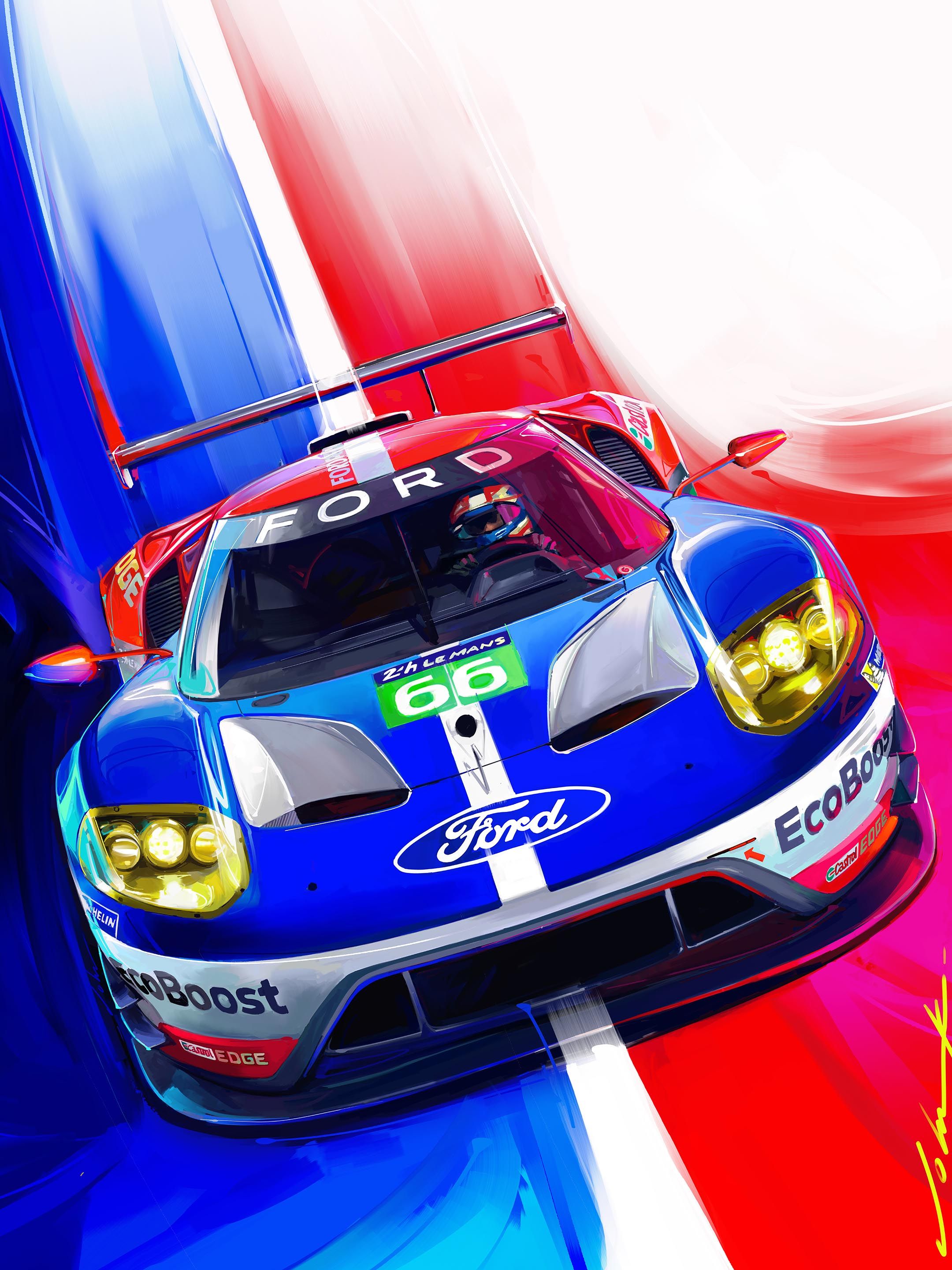 Ford Gt Le Mans Racecar Wallpapers