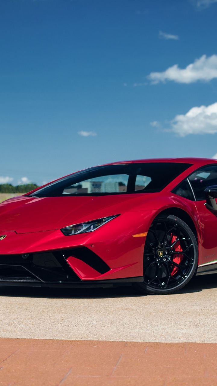 Red Lamborghini Huracan Supercar Vehicle Wallpapers