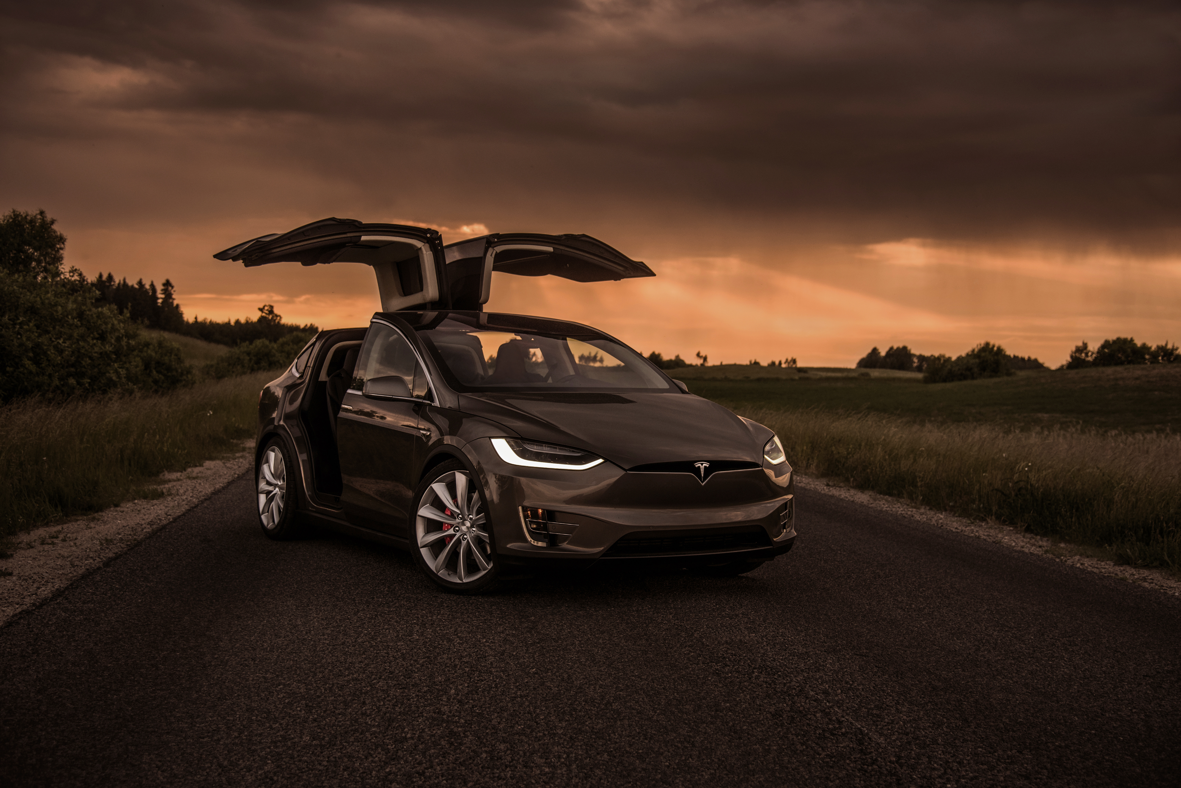 Tesla Model X In Mountains Wallpapers