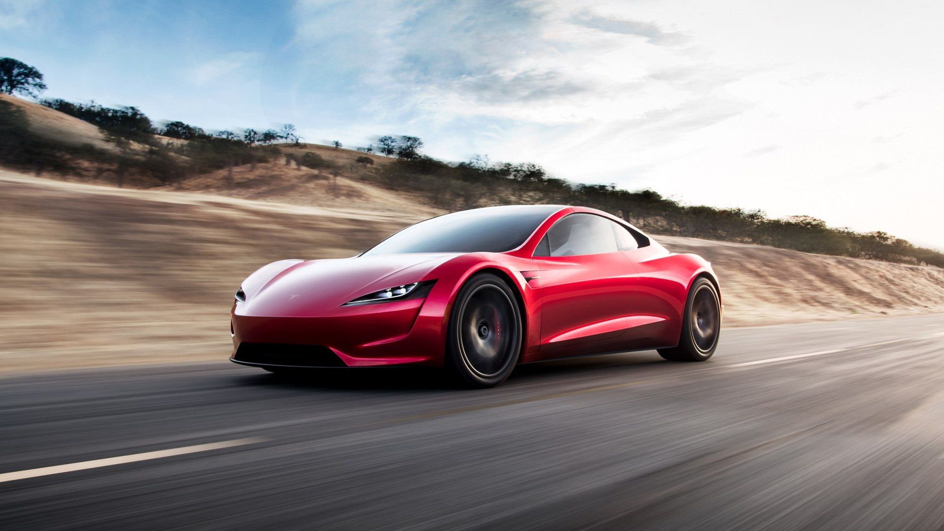 Tesla Red Roadster Wallpapers